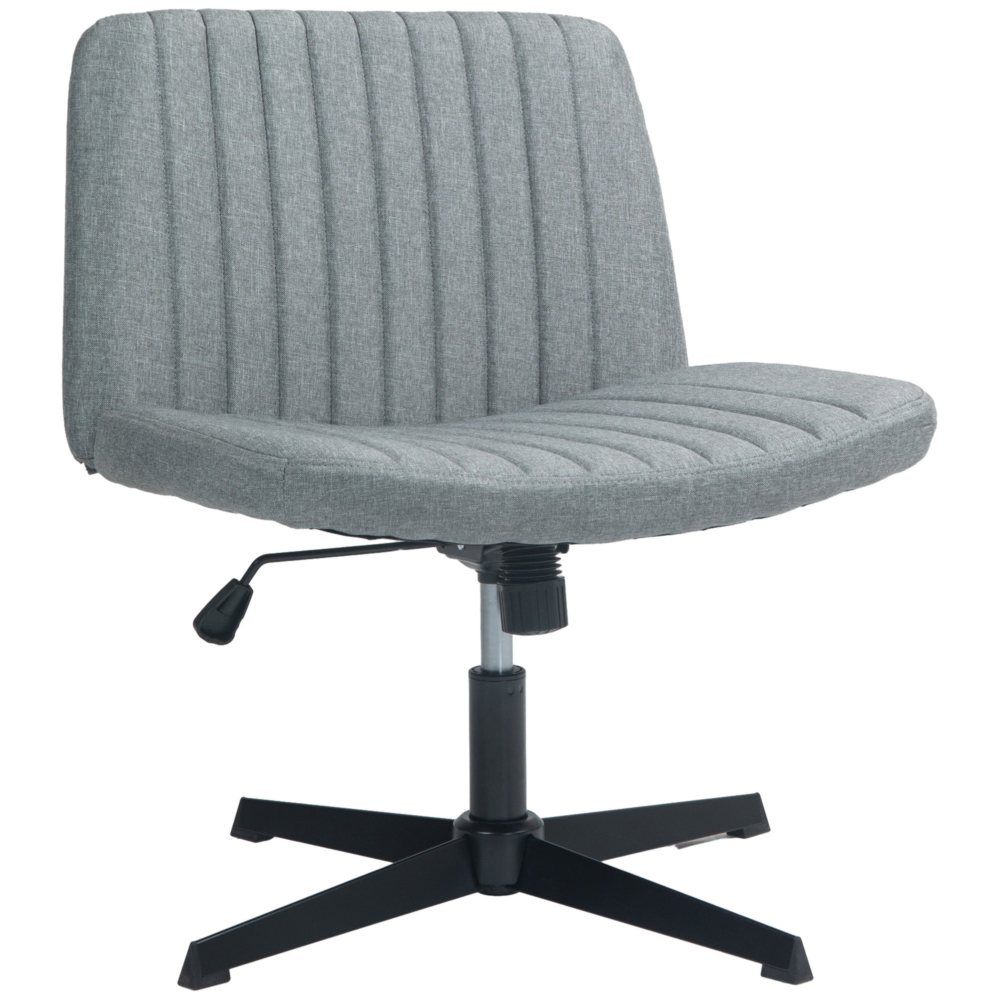 Wide Armless Office Desk Chair with Adjustable Height