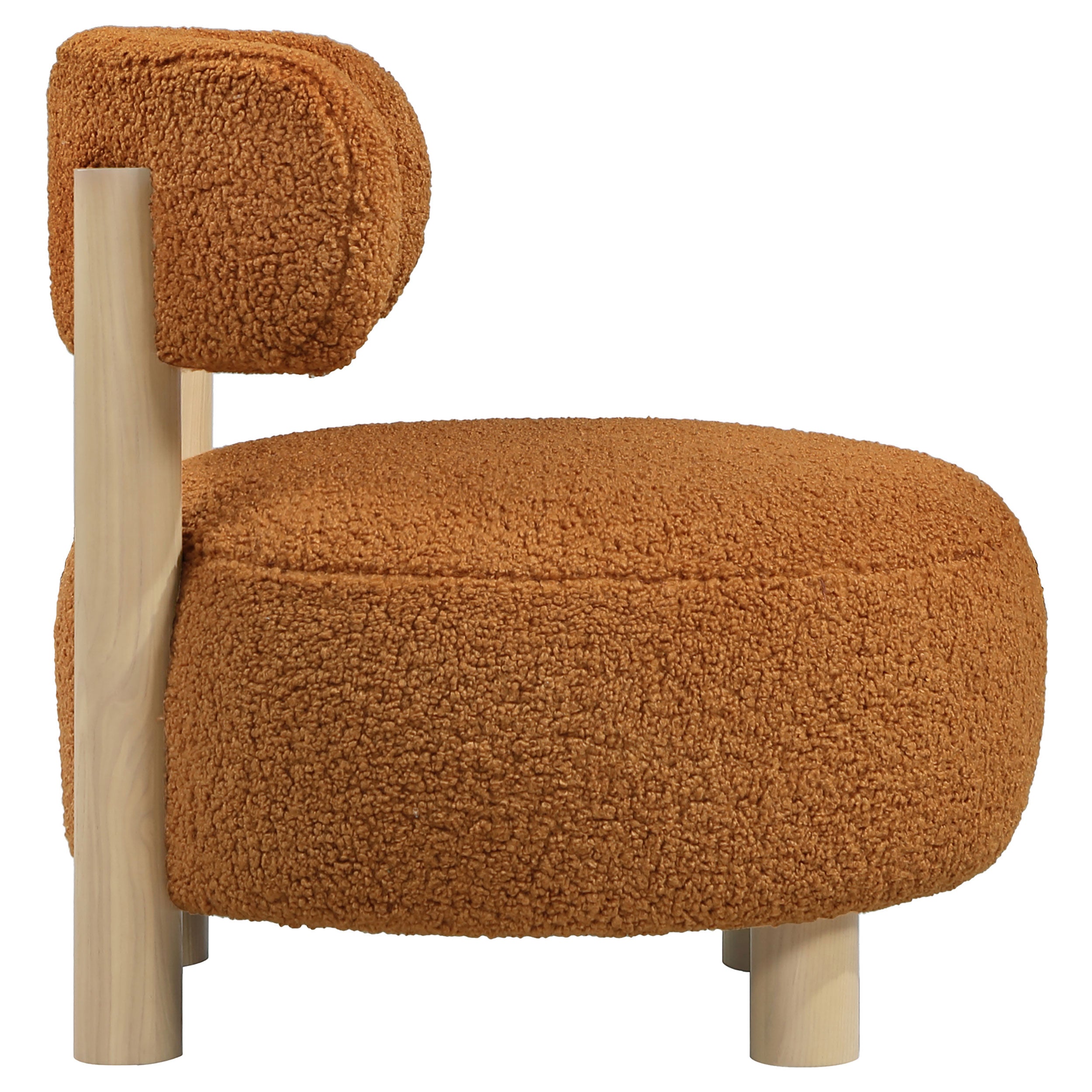 Modern Boucle Upholstered Barrel Back Accent Chair