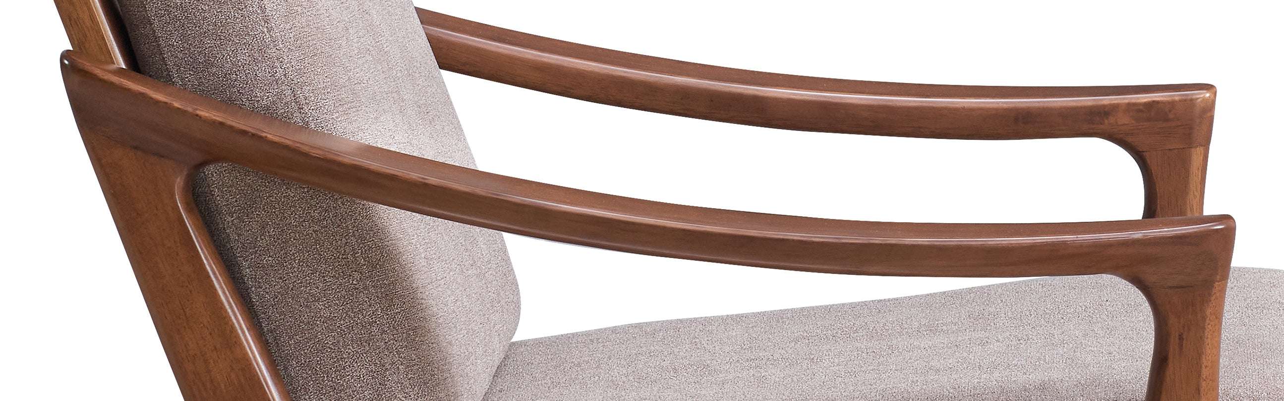 Lide Light Brown Fabric & Brown Finish Accent Chair
