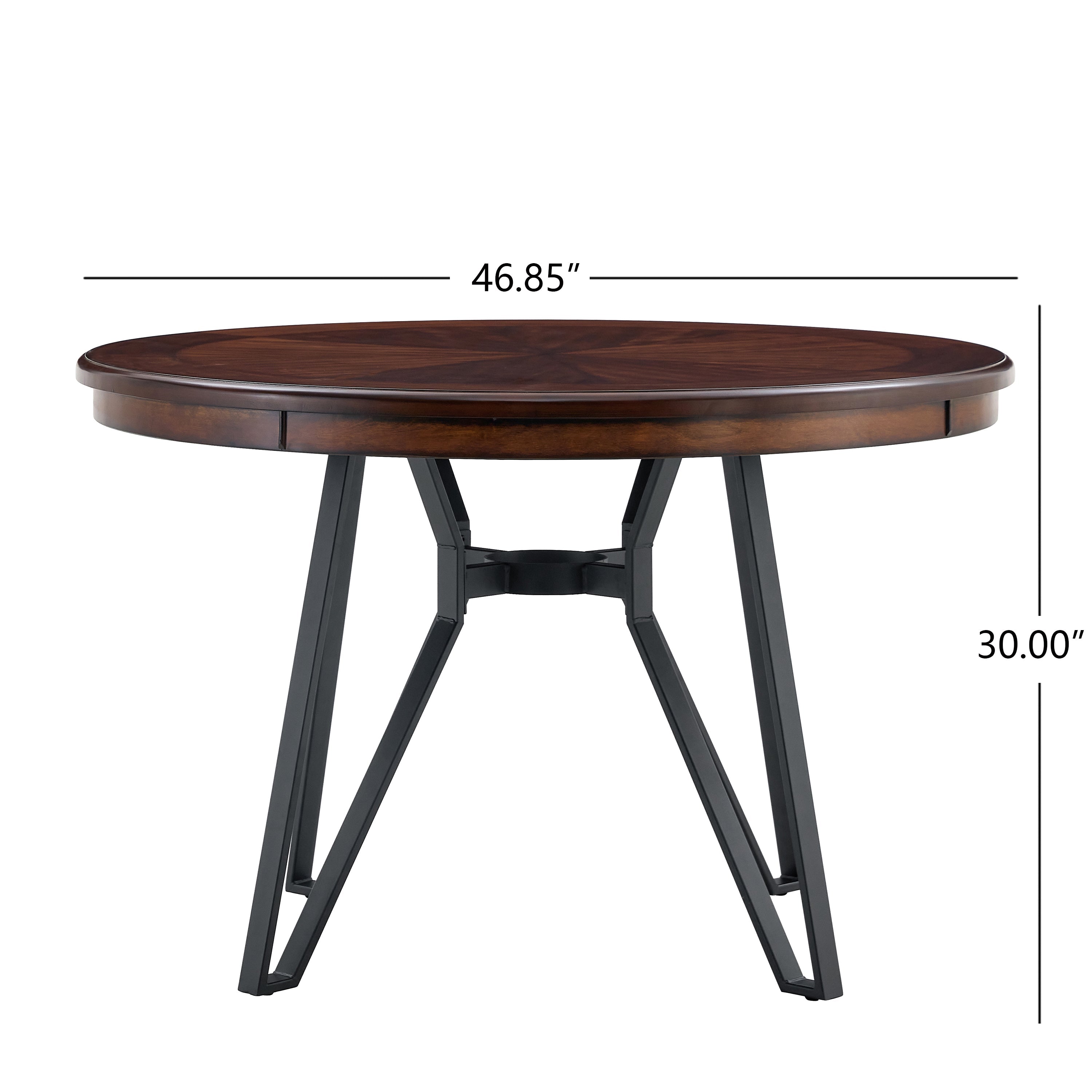Crosswell Round Dining Table with Metal Legs
