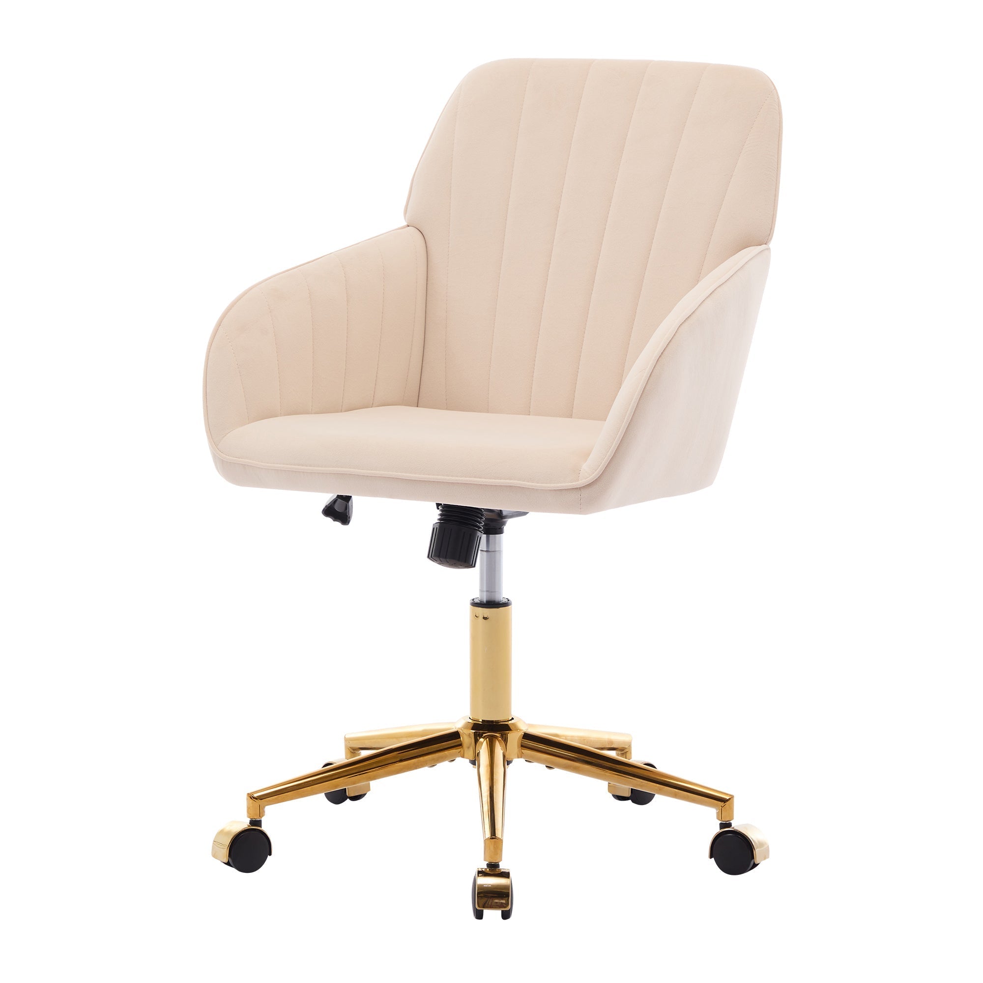 Adjustable Ergonomic Swivel Chair with Golden Base