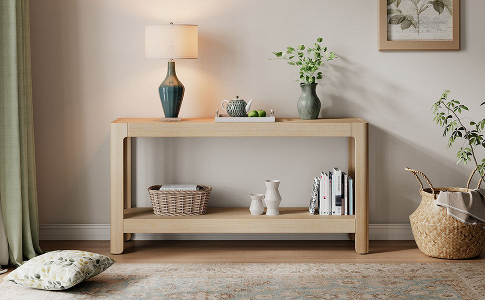 Modern Farmhouse Minimalist Rounded Console Table