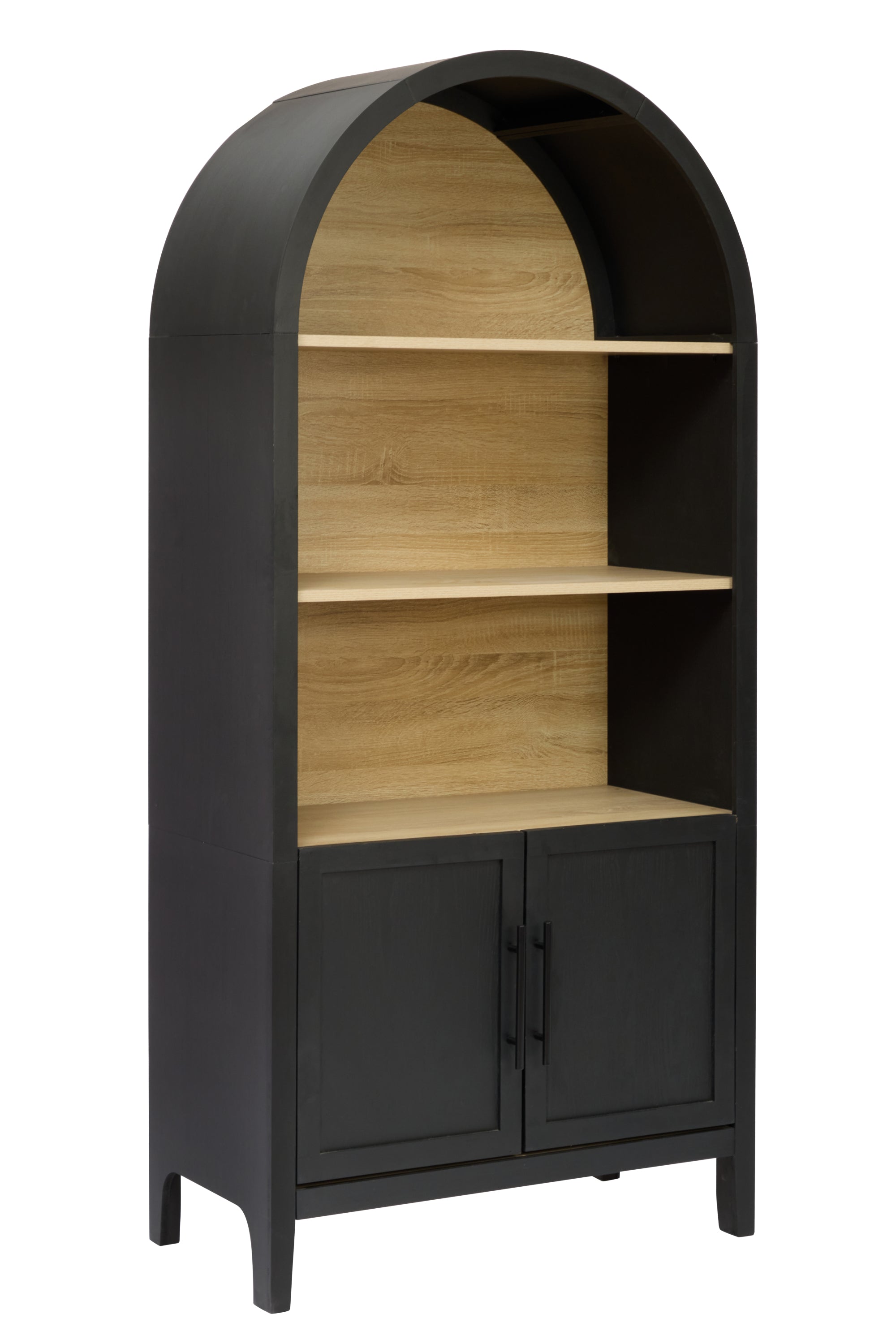 Grantham Arched 3-Tier Bookcase Cabinet with Door