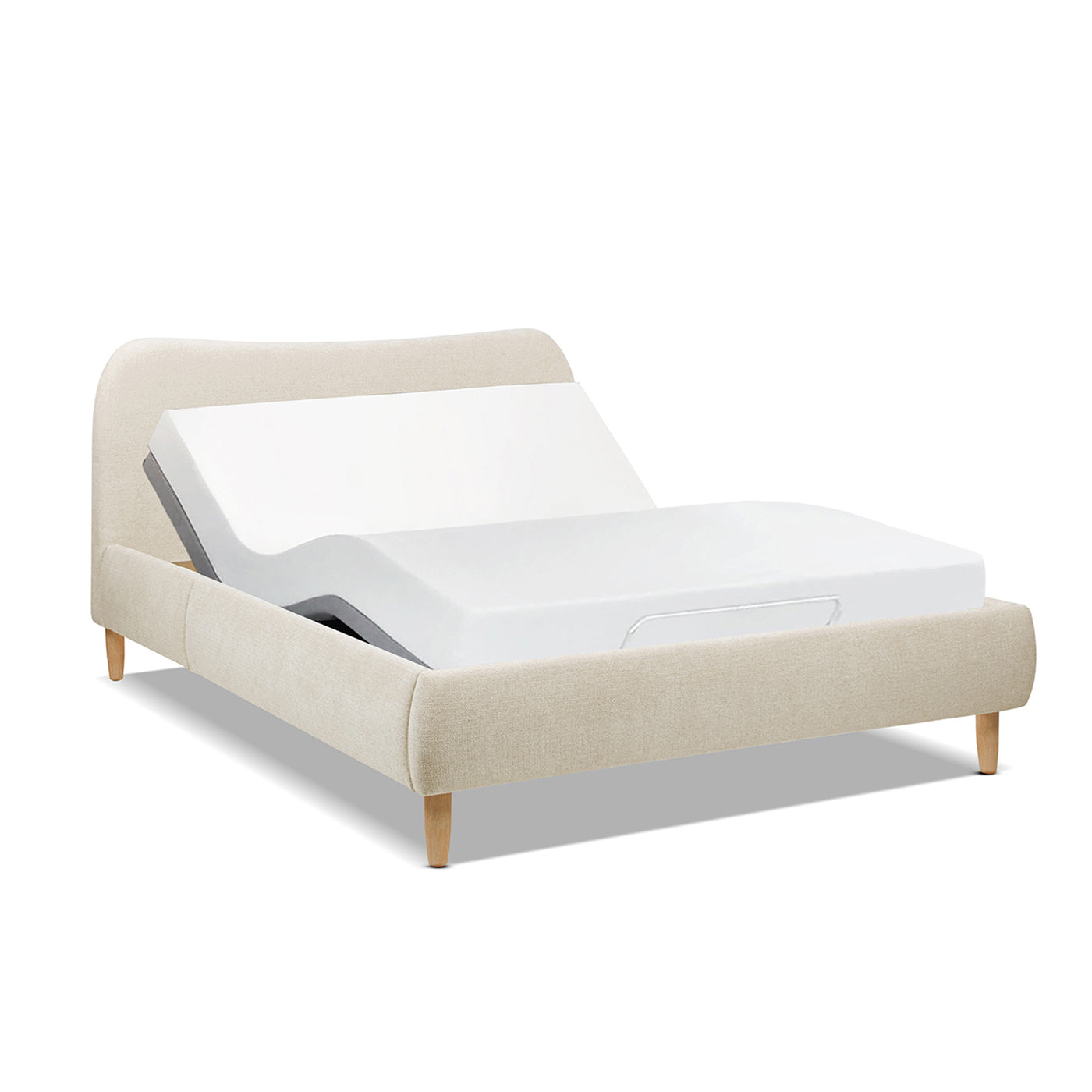 Roman Curved Headboard Upholstered Platform Bed