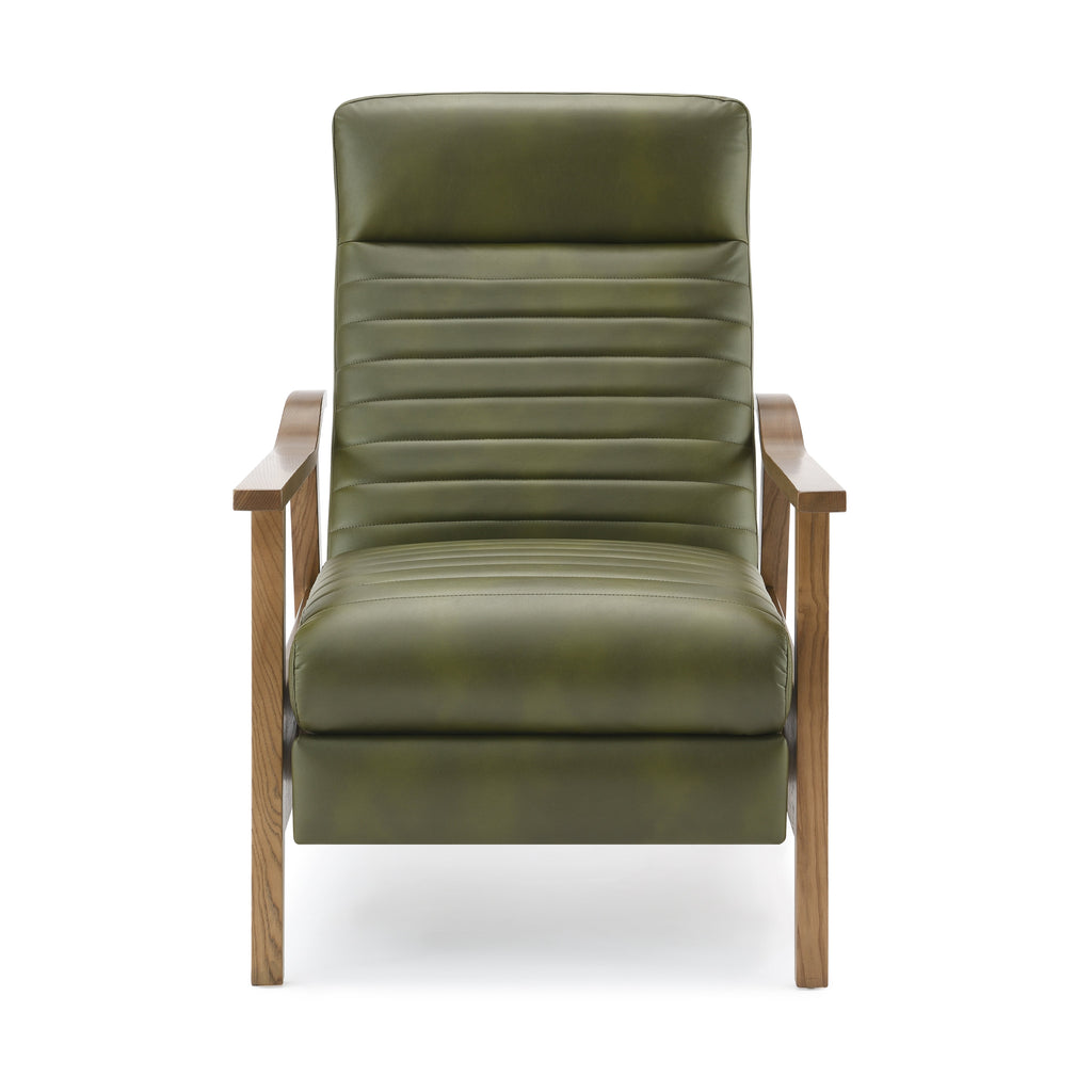Asher Faux Leather & Wood Arm Push Back Recliner