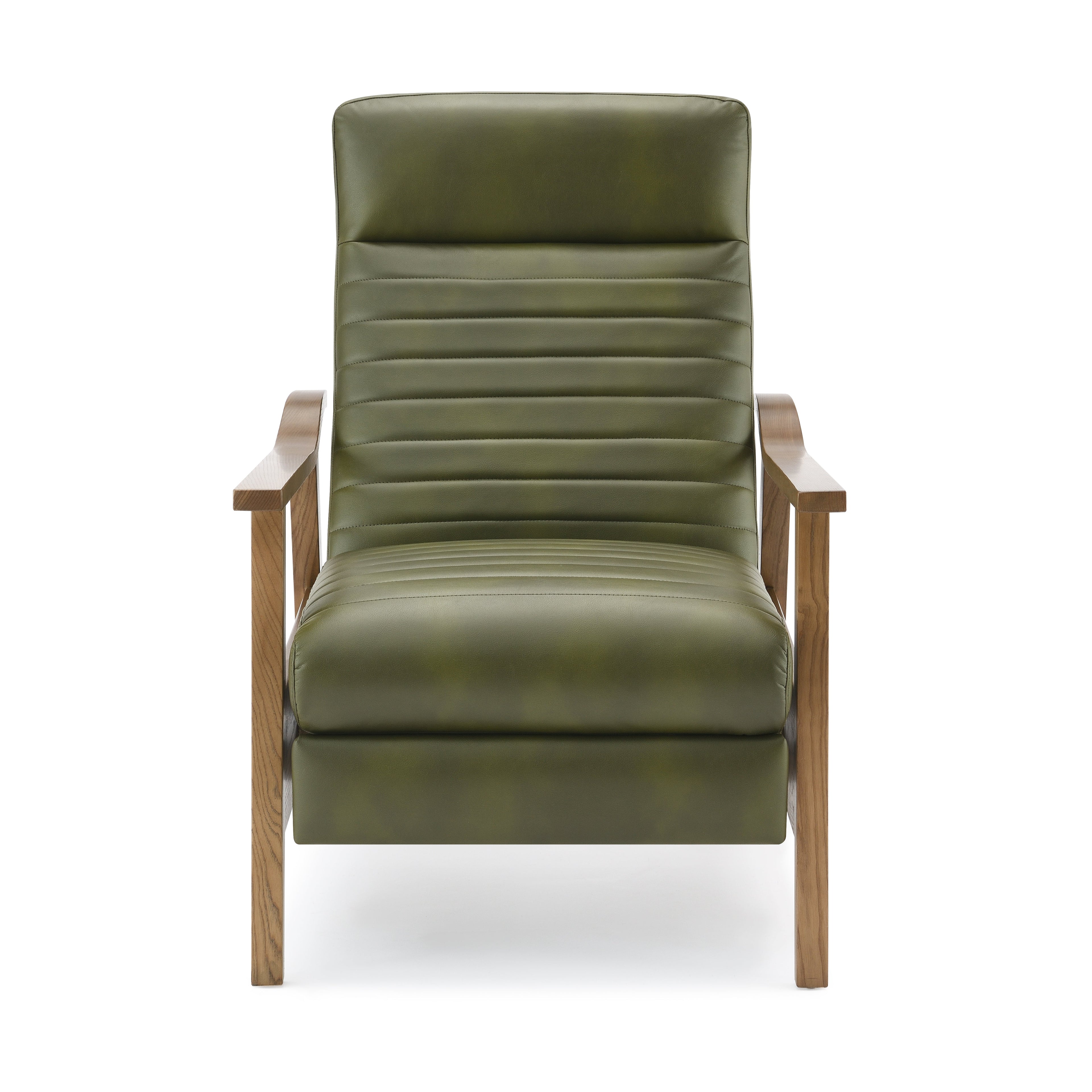 Asher Faux Leather & Wood Arm Push Back Recliner