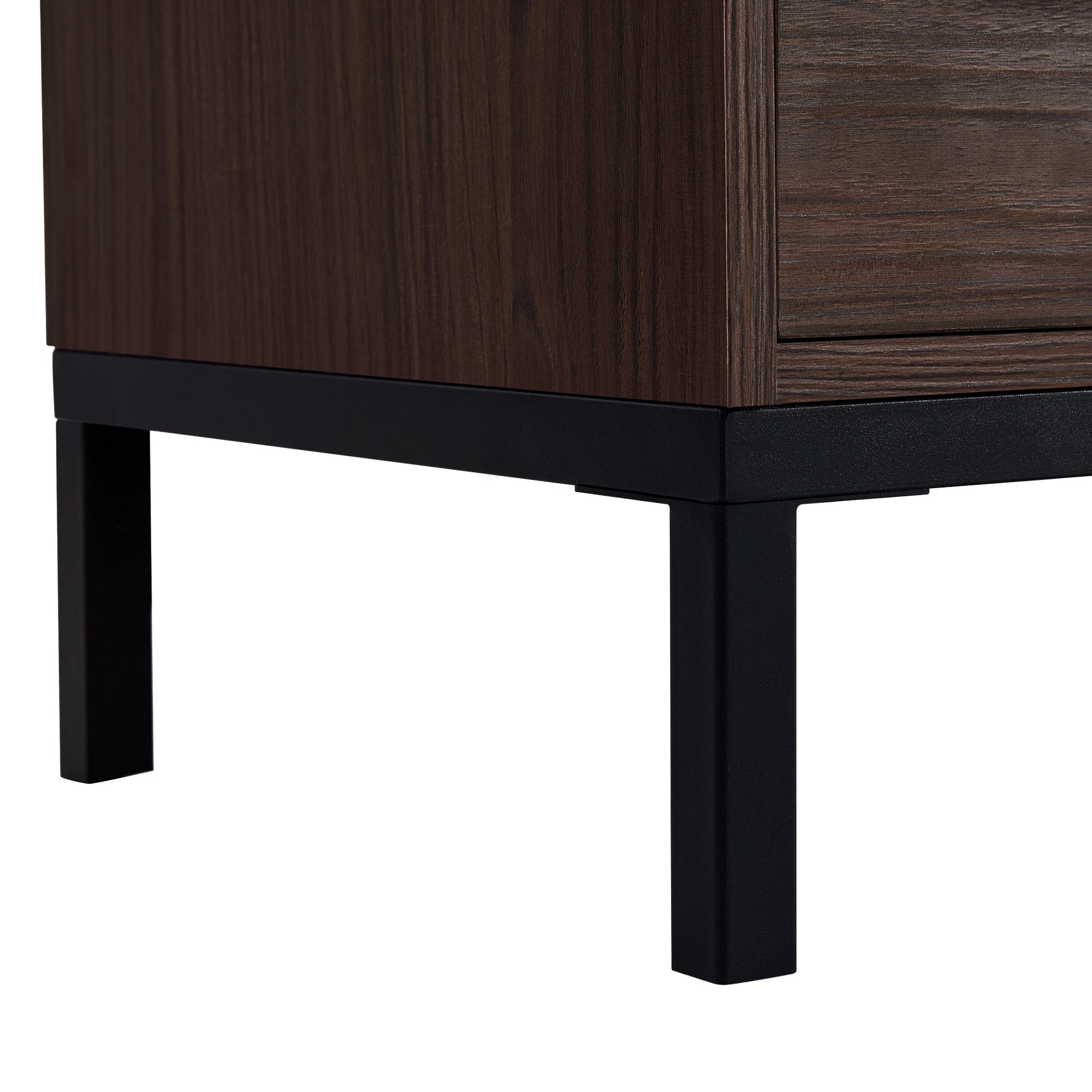 Wide Farmhouse Storage Cabinet with 4-Tier Adjustable Glass Shelves