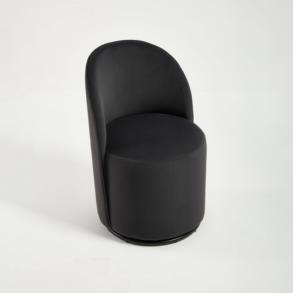 Ashcombe Mid Century Modern Round Velvet Dining Chair