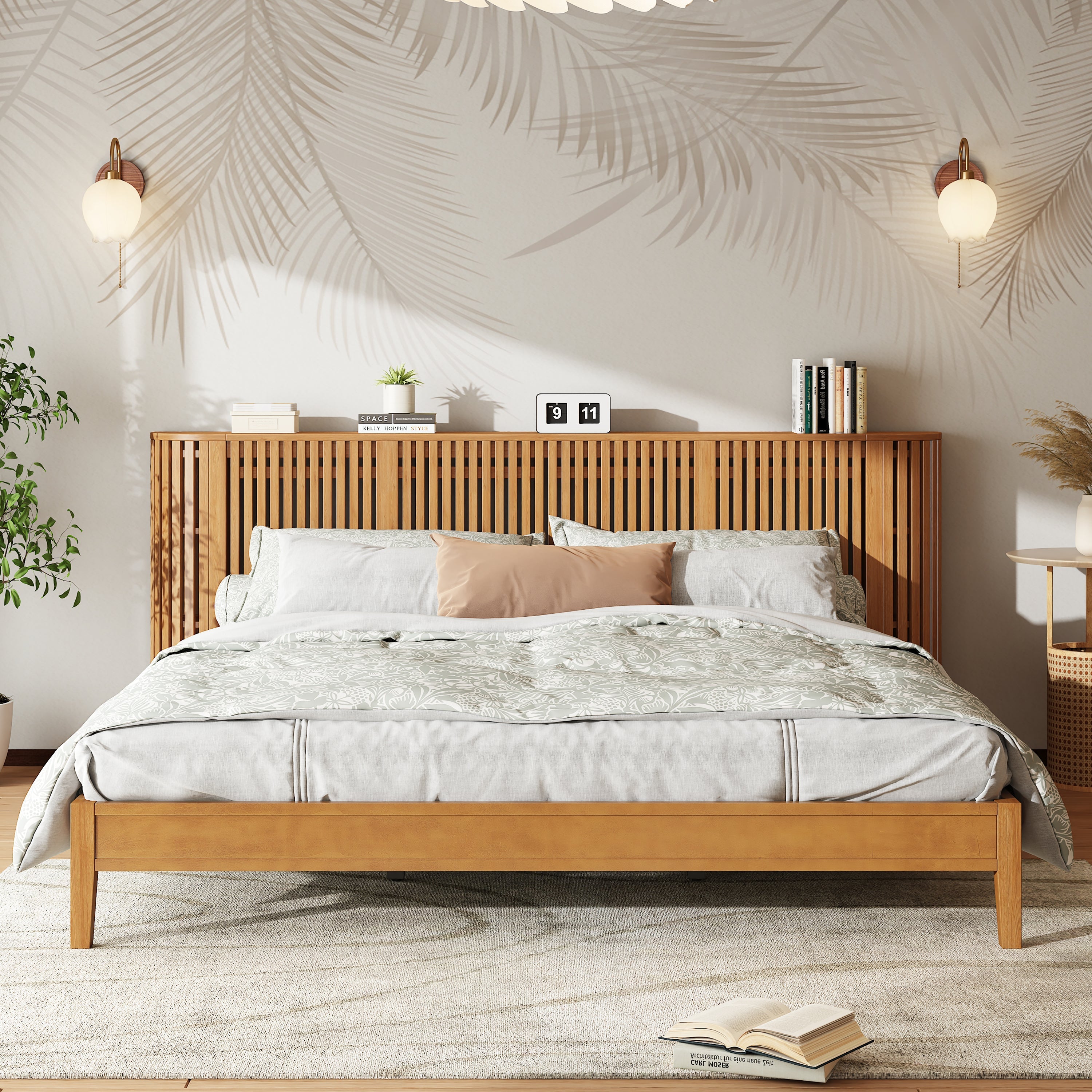 Slat Design Solid Wood Bed