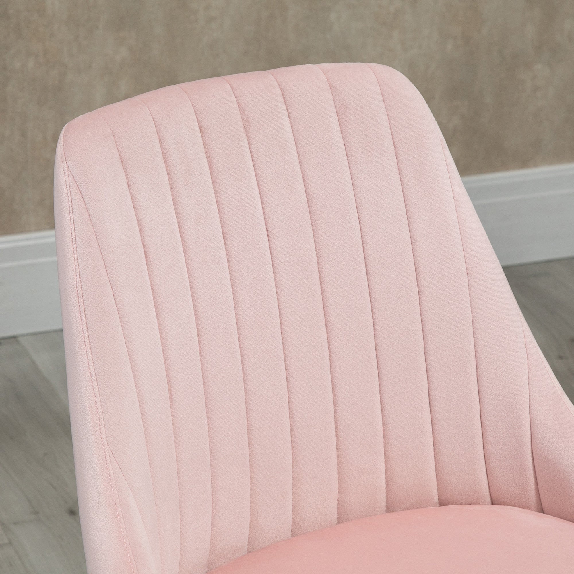 Scalloped Velvet Swivel Desk Chair