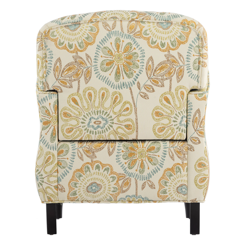 Golden Floral Accent Arm Chair