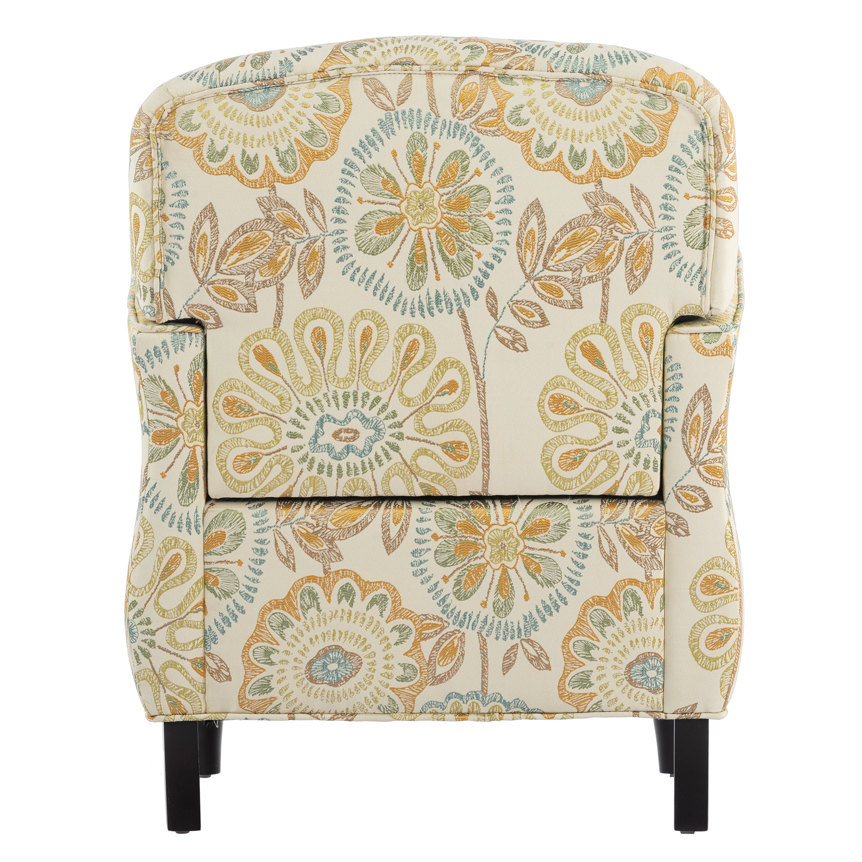 Golden Floral Accent Arm Chair