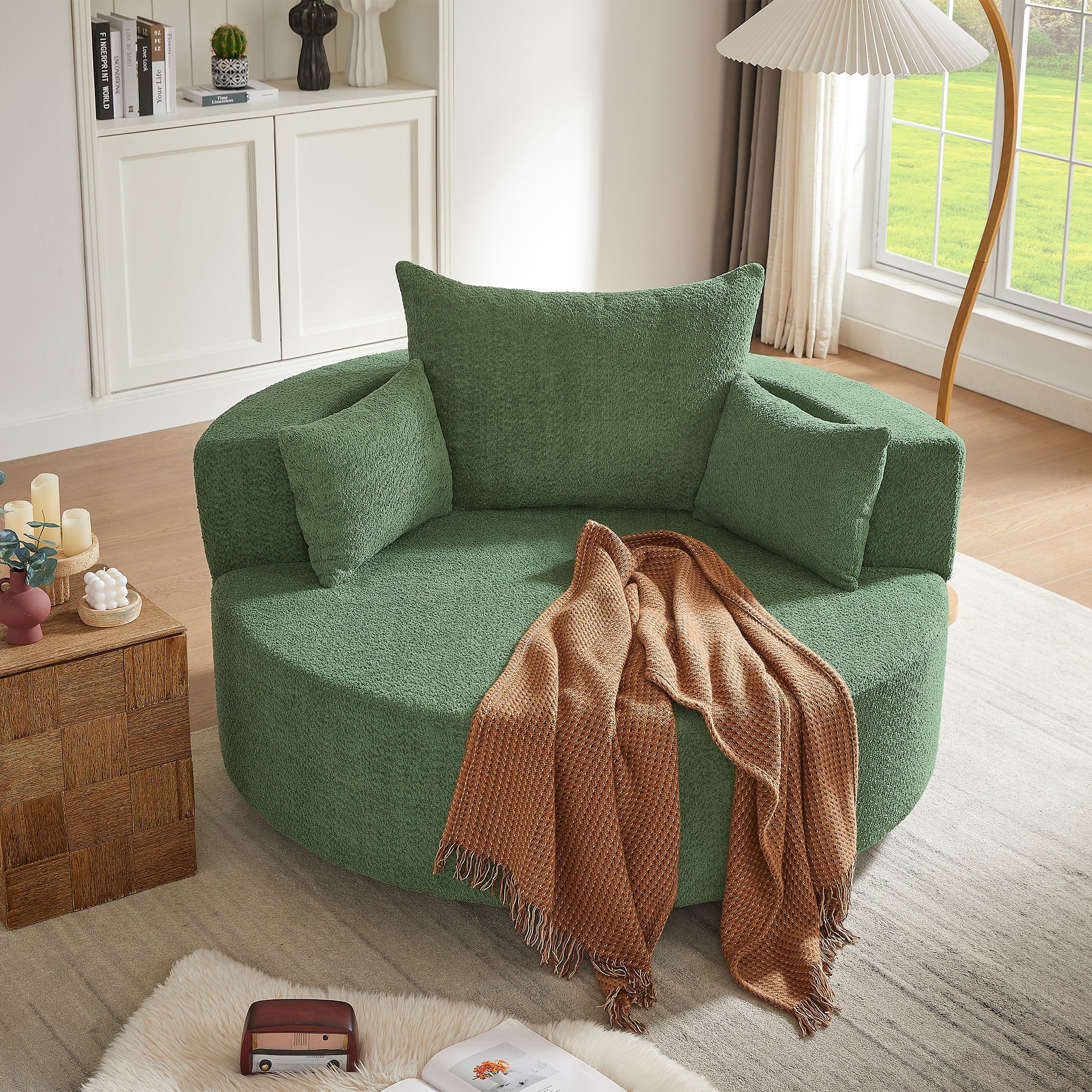 Crossley Oversized Swivel Barrel Accent Chair