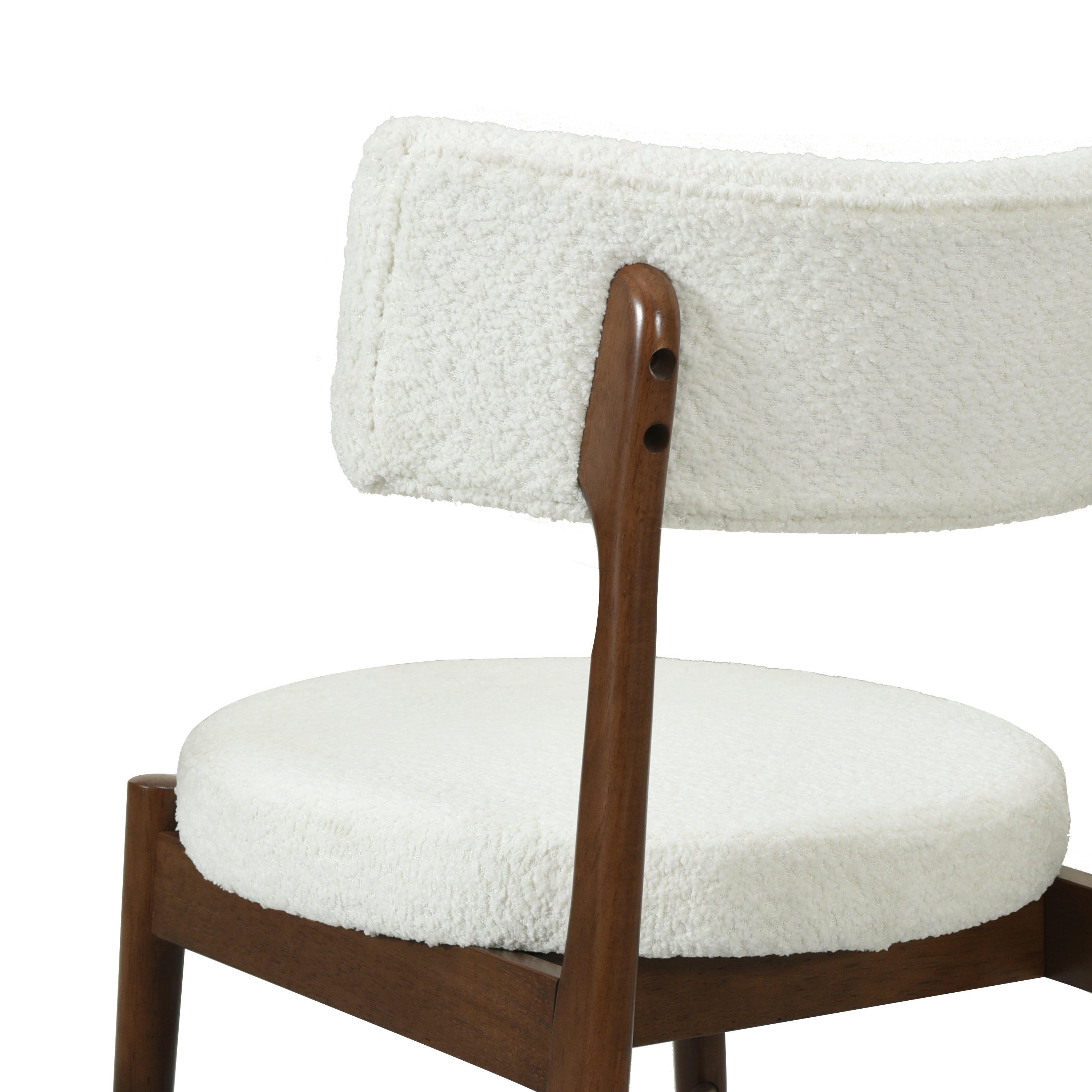 Harveston Mid Century Modern Boucle Upholstered Dining Chairs, Set of 2