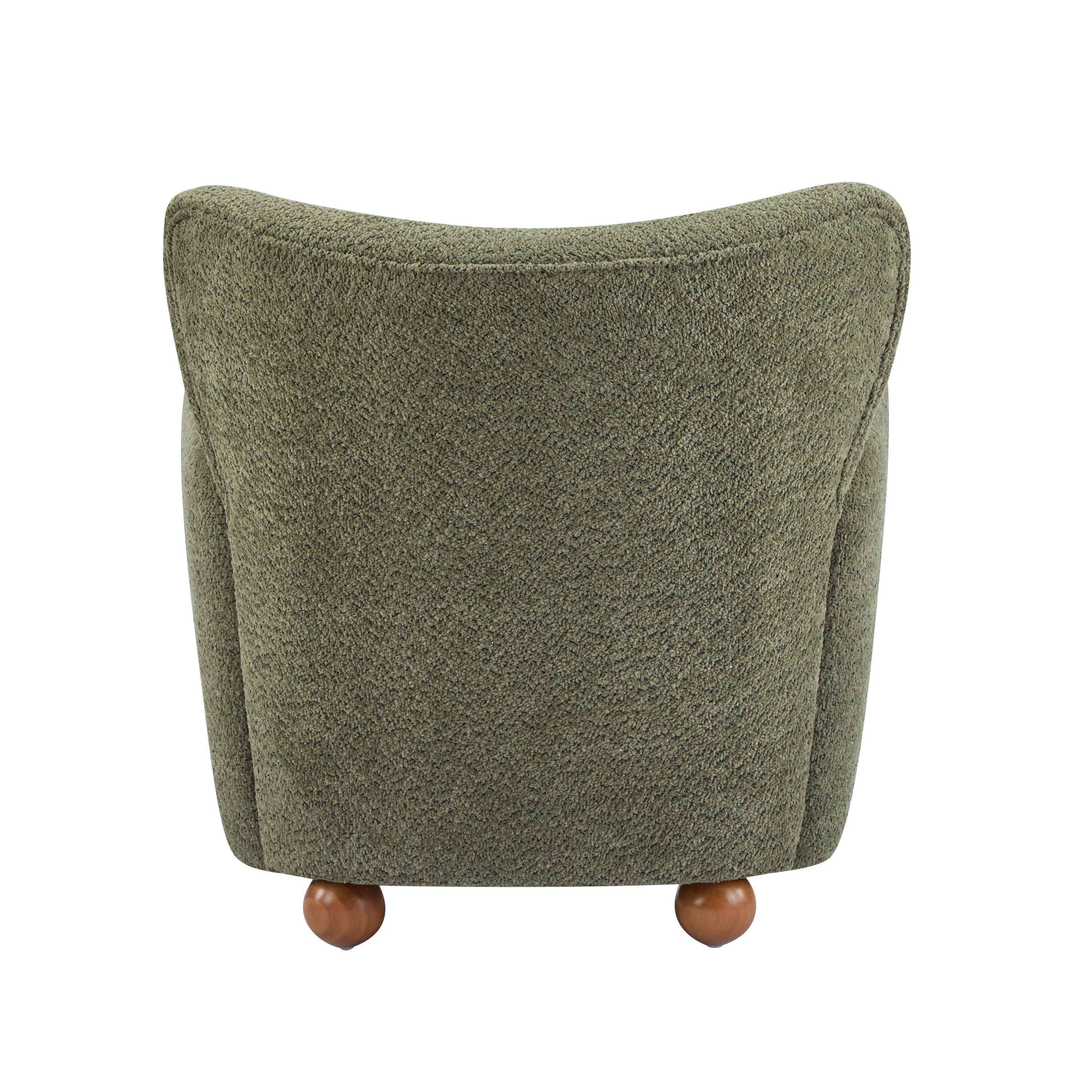 Cozy Wingback Accent Chair with Round Wood Feet