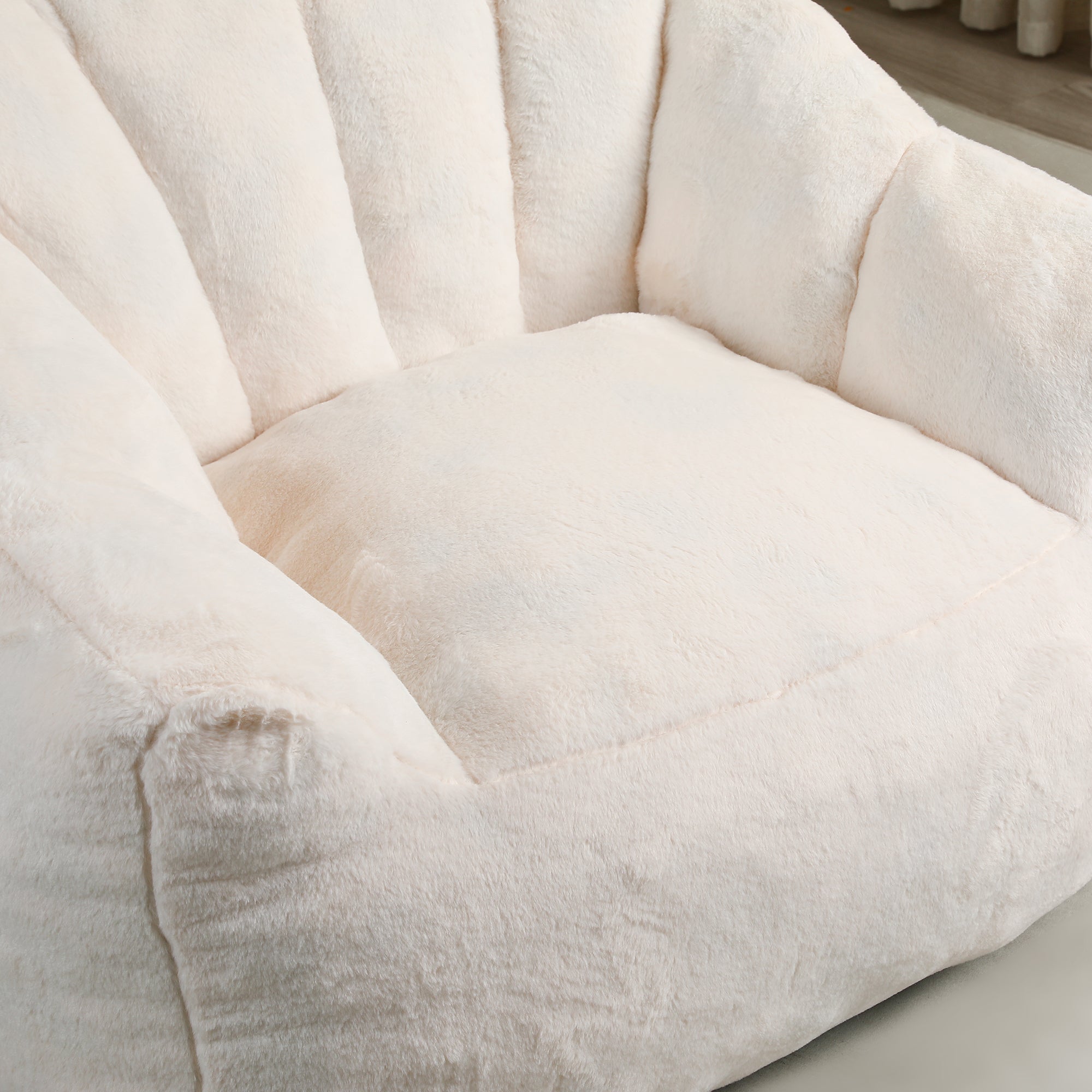 Beanbag Sofa Chair with Armrests Stuffed with High-Density Foam