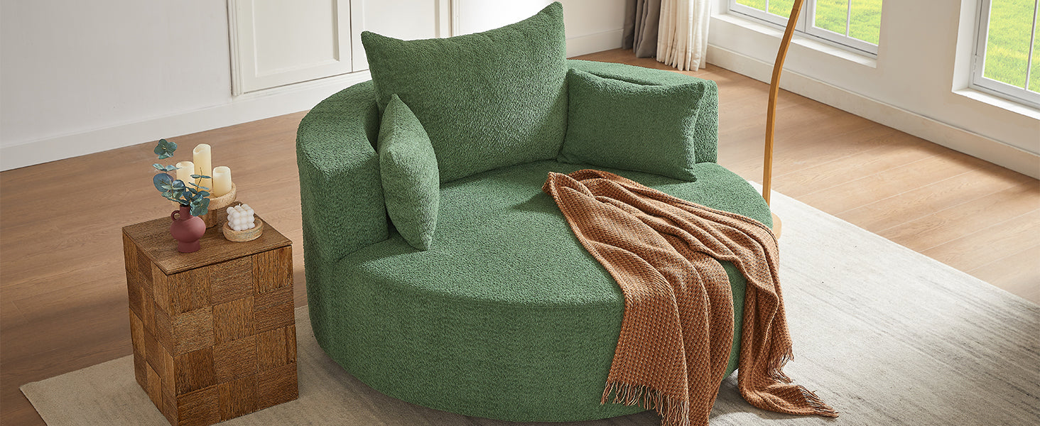Crossley Oversized Swivel Barrel Accent Chair
