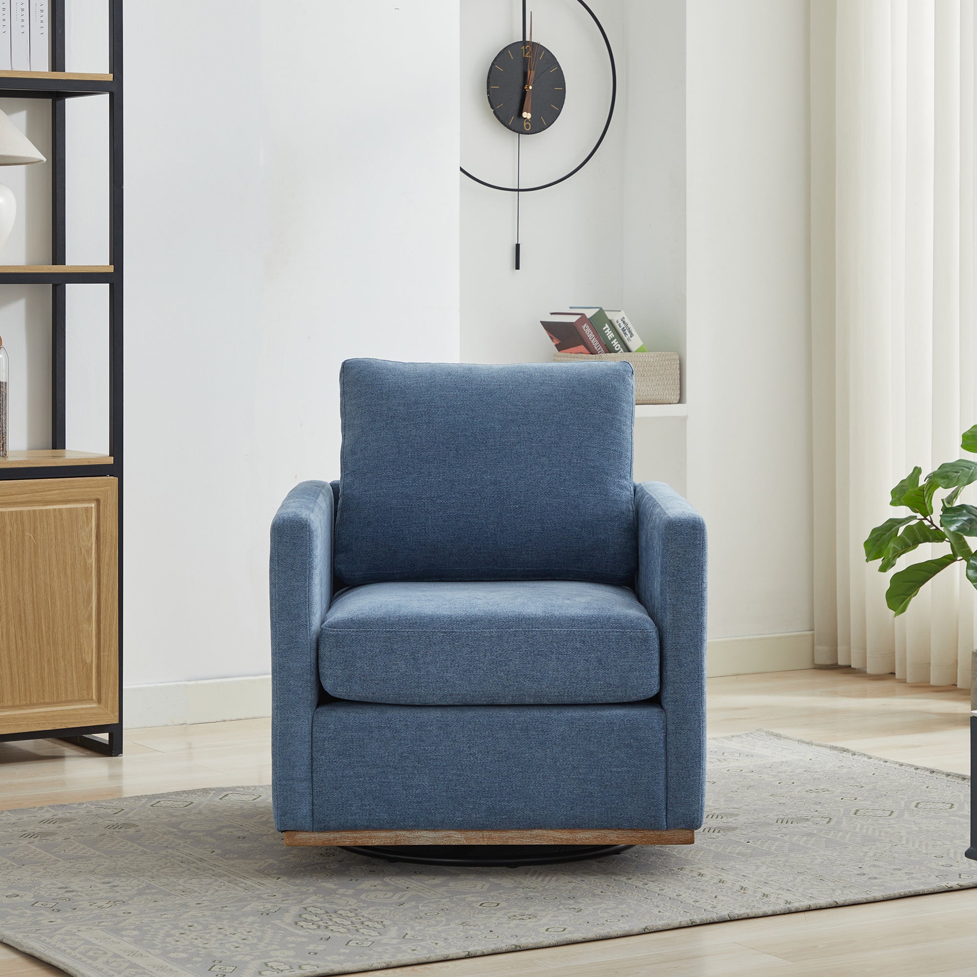 Modern Square Upholstered Swivel Accent Chair