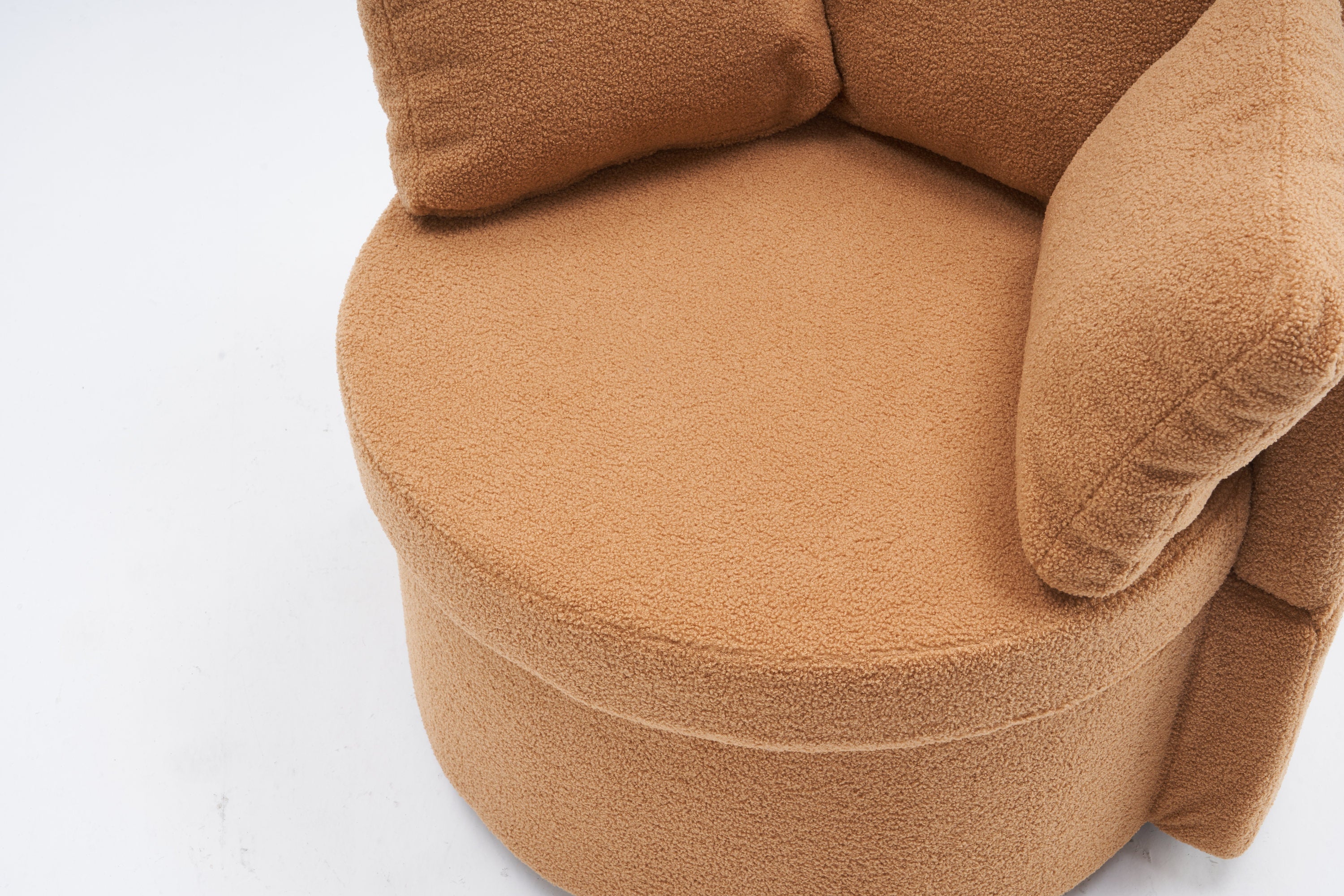 Teddy Fabric Swivel And Storage Chair With Back Cushion