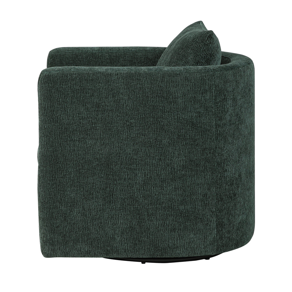 Sutton Light Grey Performance Fabric Swivel Barrel Chair