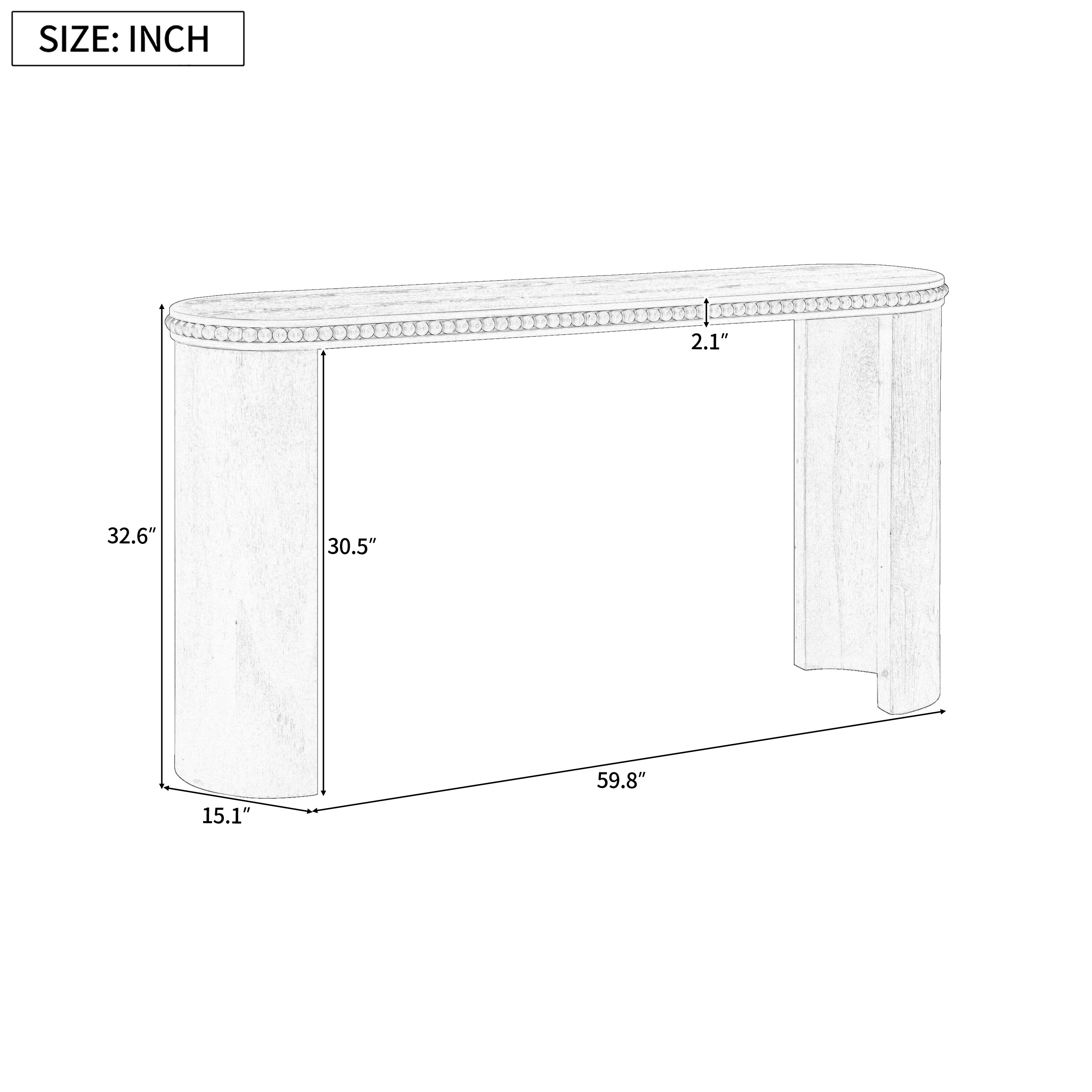Beaded Trim Console Table