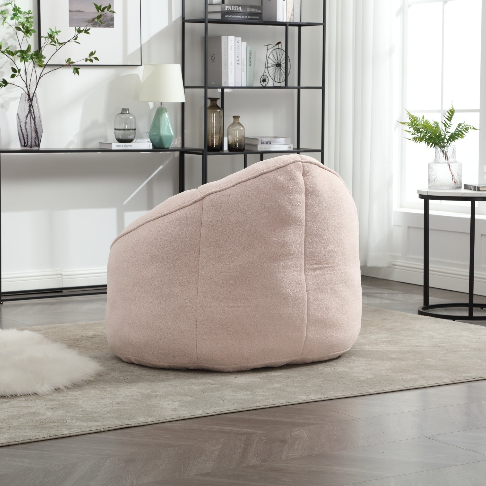 Bean Bag Sofa Chair with High-Pressure Foam and Footrest