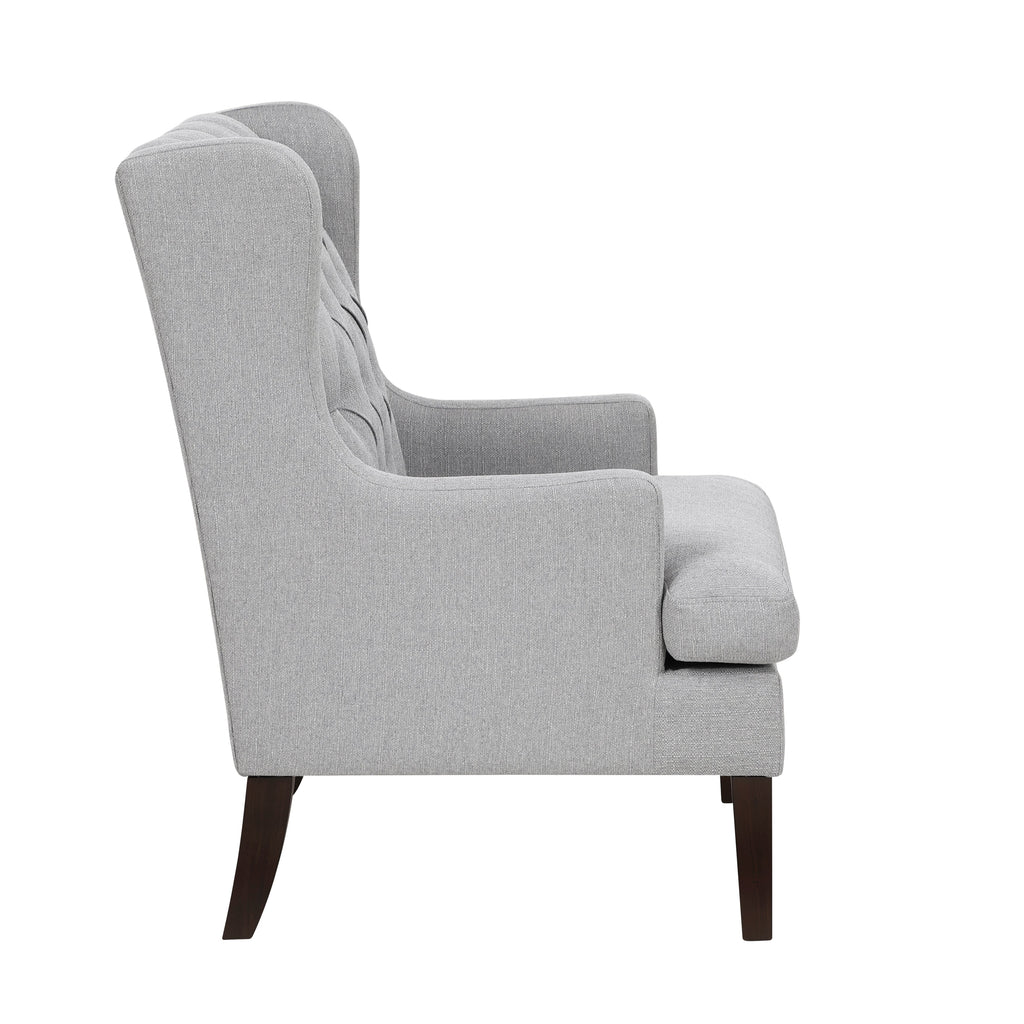 Button-Tufted Upholstered High Back Accent Chair