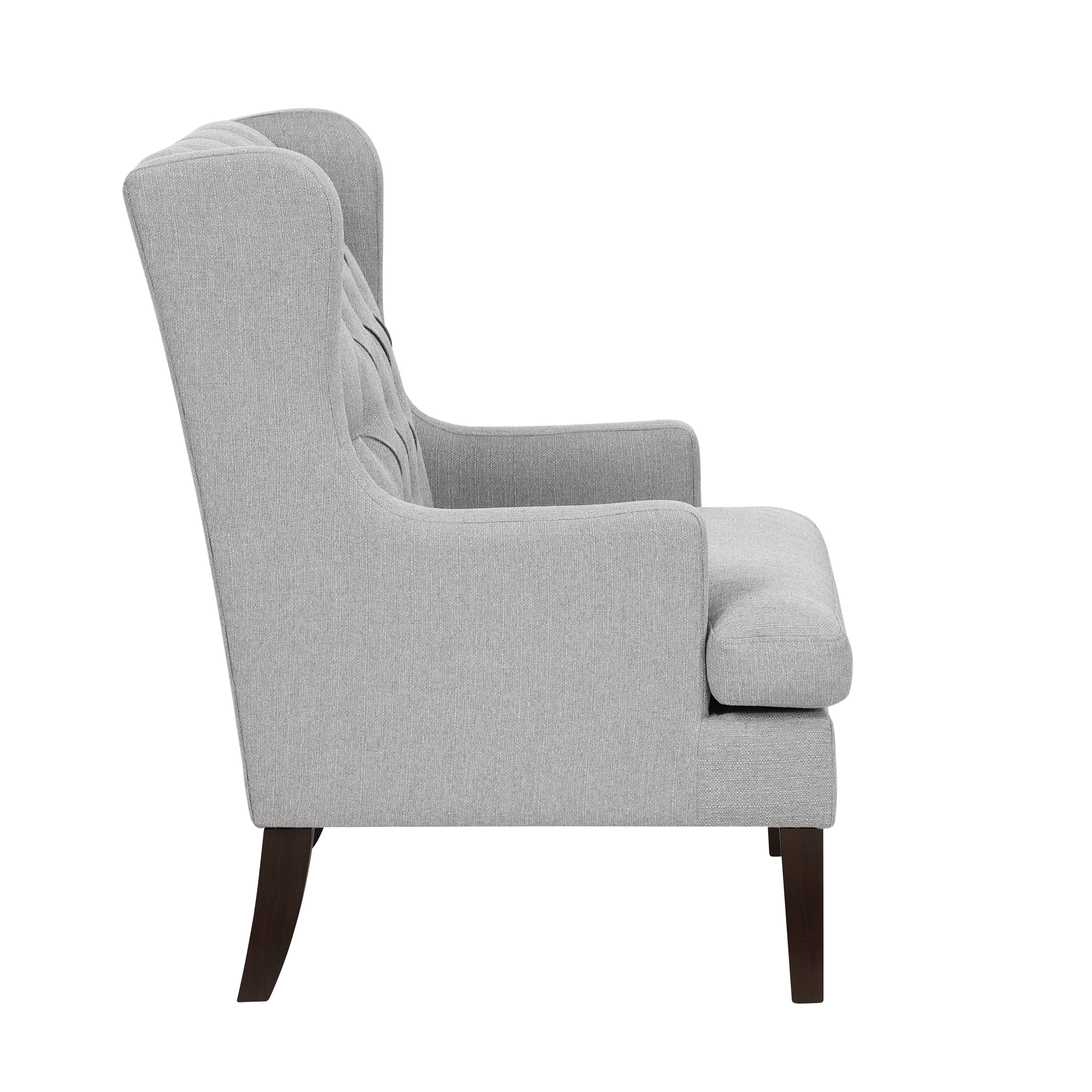 Button-Tufted Upholstered High Back Accent Chair
