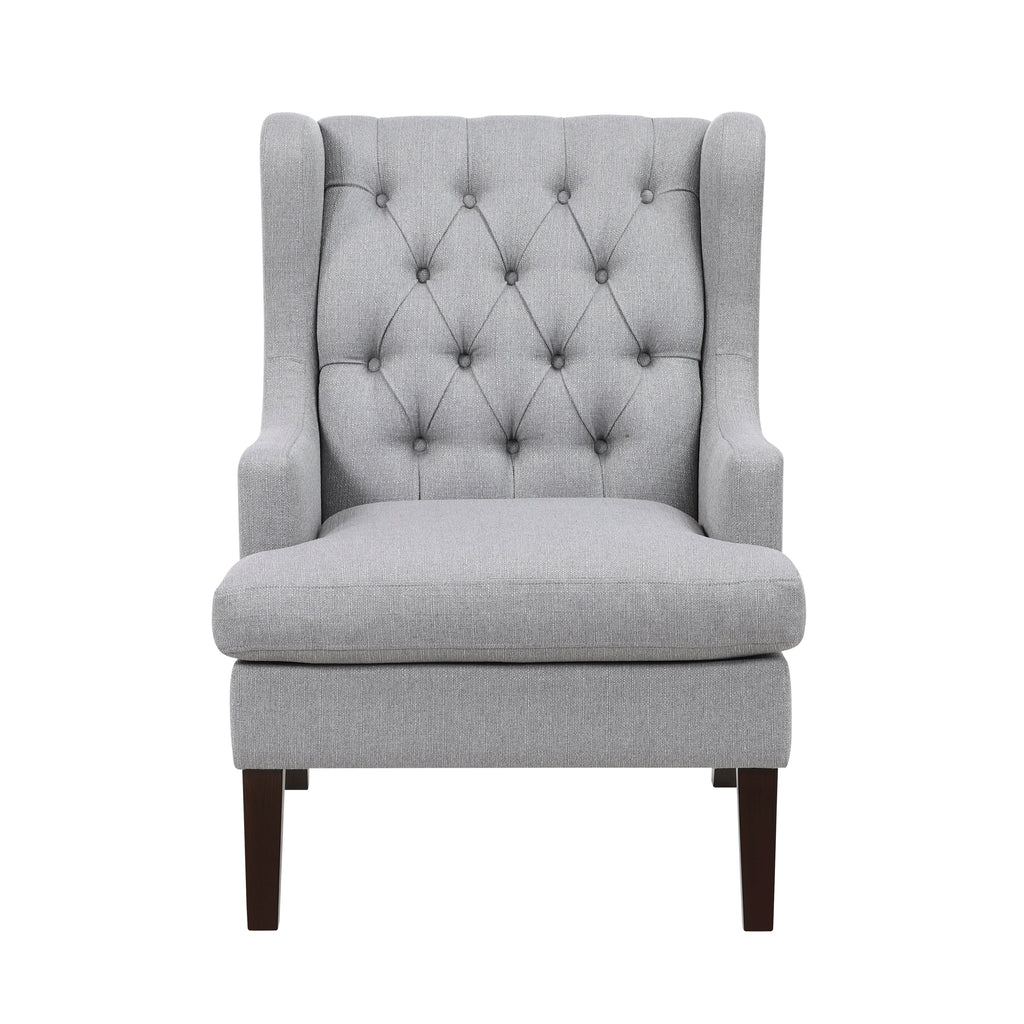 Button-Tufted Upholstered High Back Accent Chair
