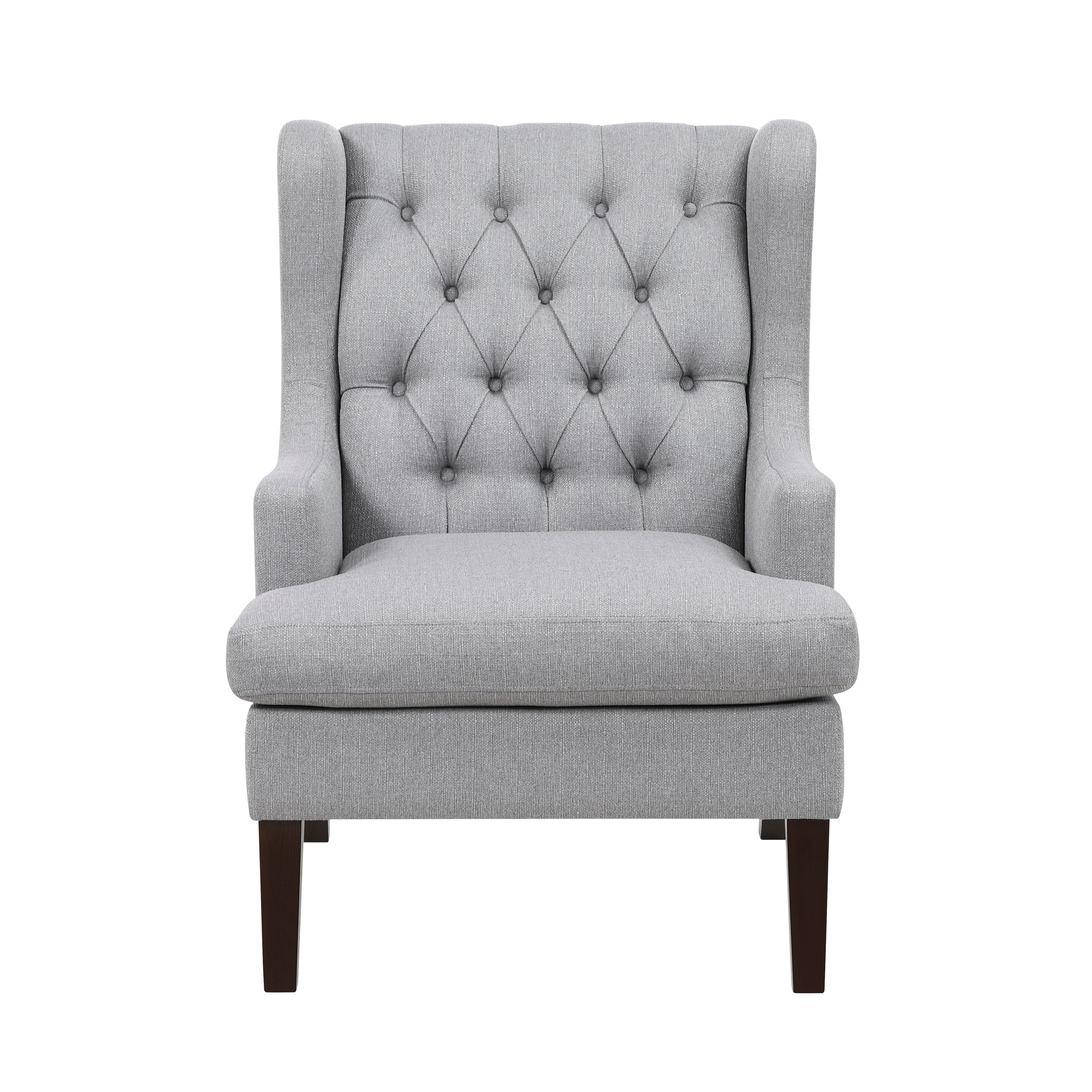 Button-Tufted Upholstered High Back Accent Chair