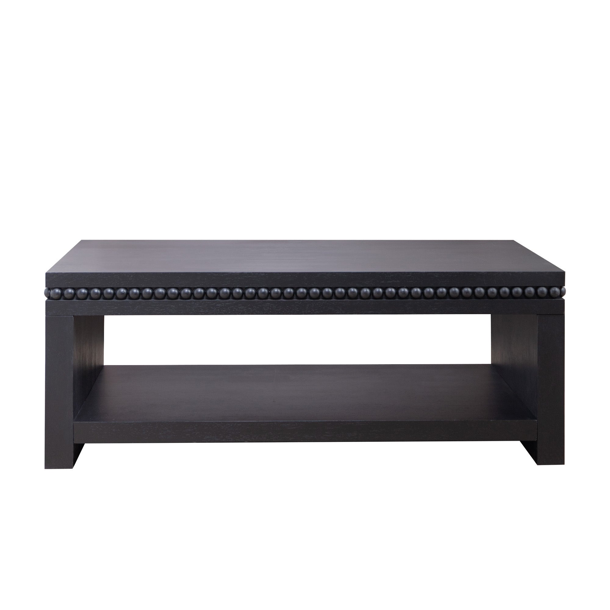 Modern Wood Coffee Table with Beaded Trim