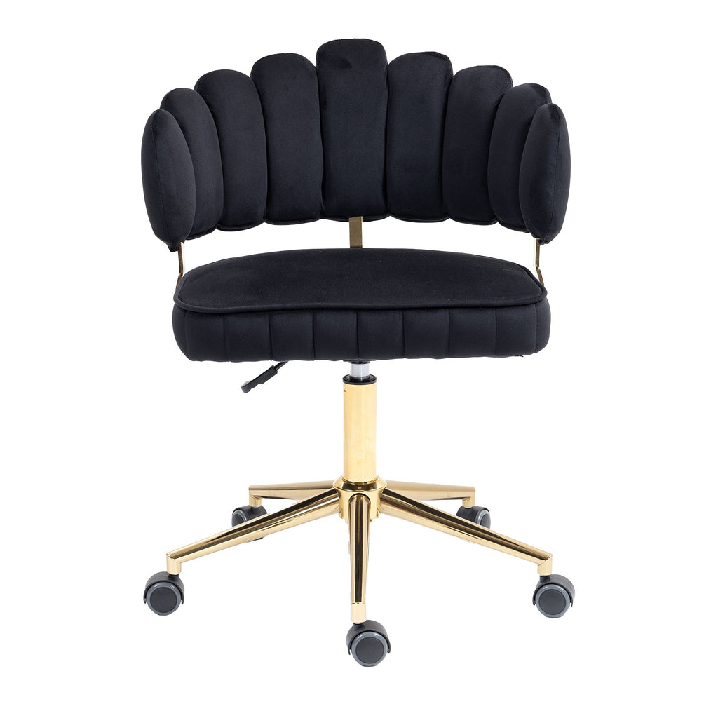 Modern Velvet Home Office Desk Chair with Adjustable Height and Swivel Wheels
