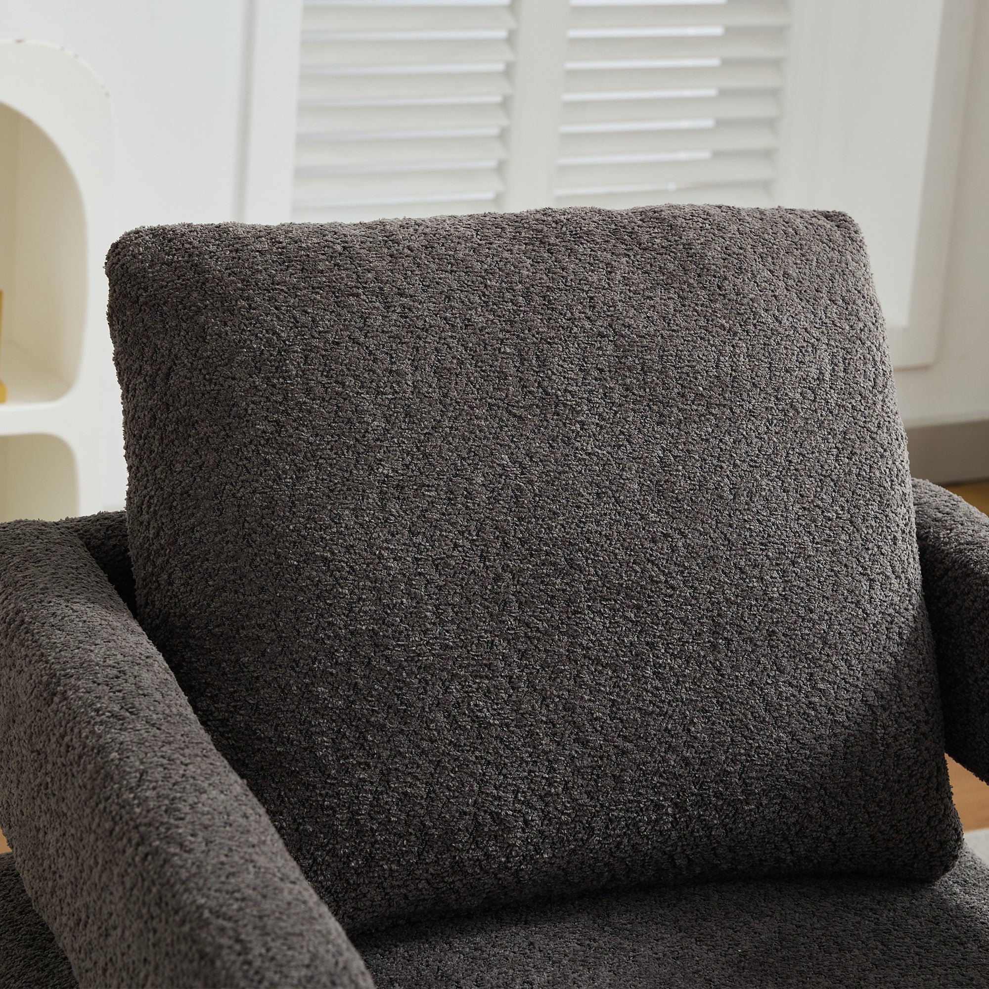 Stonewell Square Swivel Accent Chair with Open Back