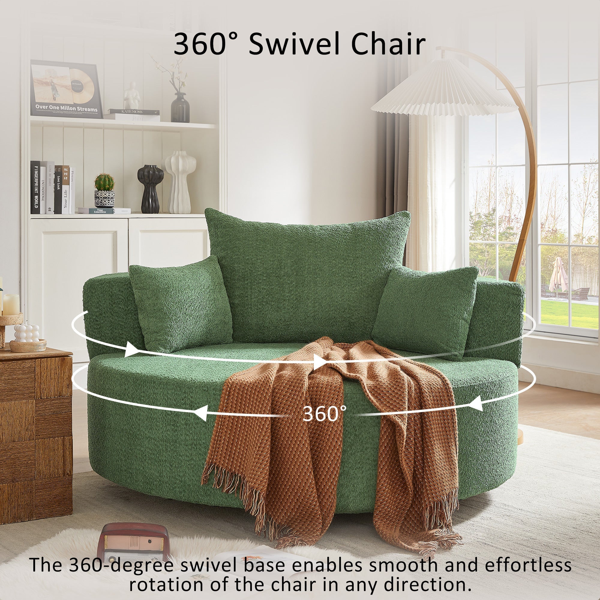 Crossley Oversized Swivel Barrel Accent Chair