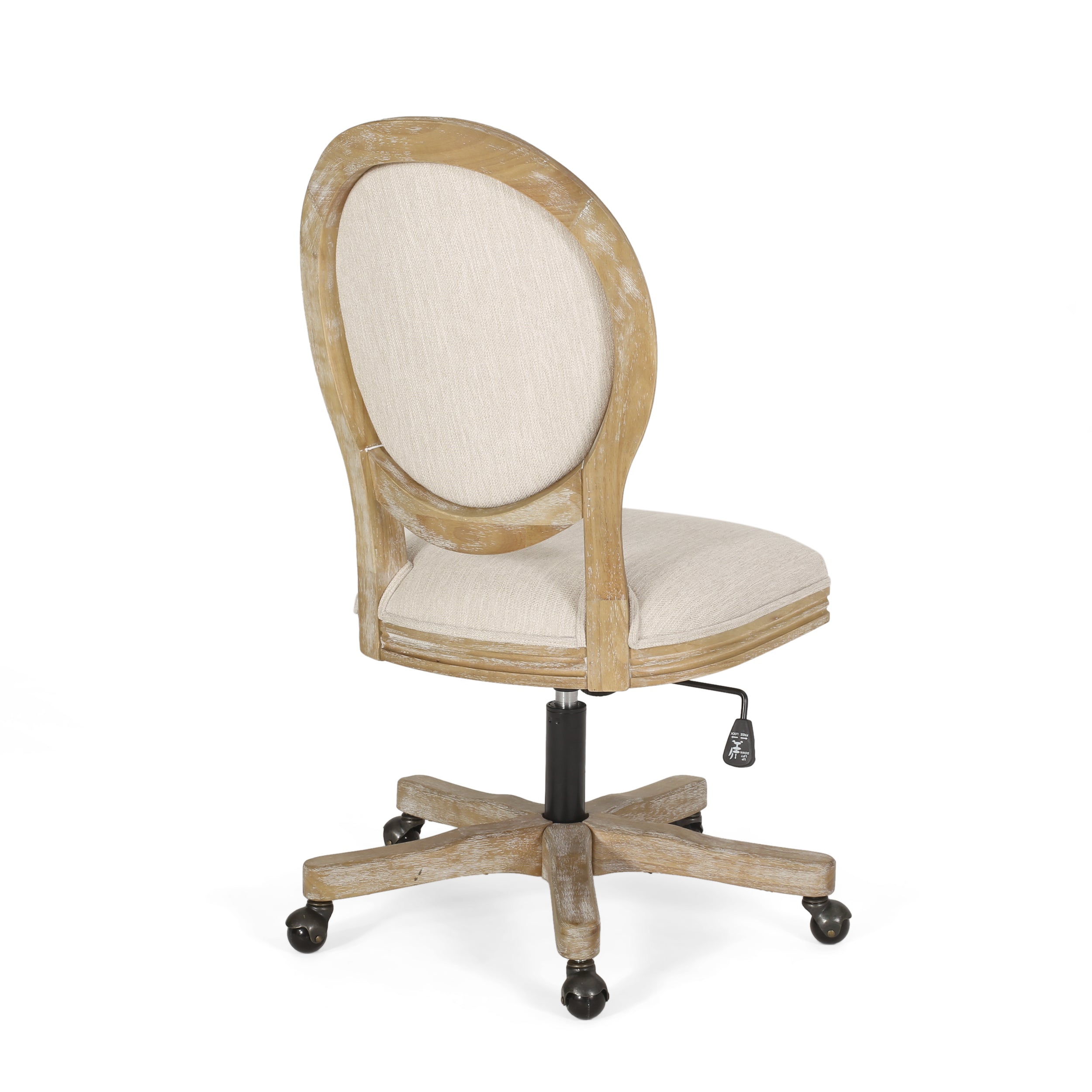 French Country Oval Back Swivel & Lift Office Chair