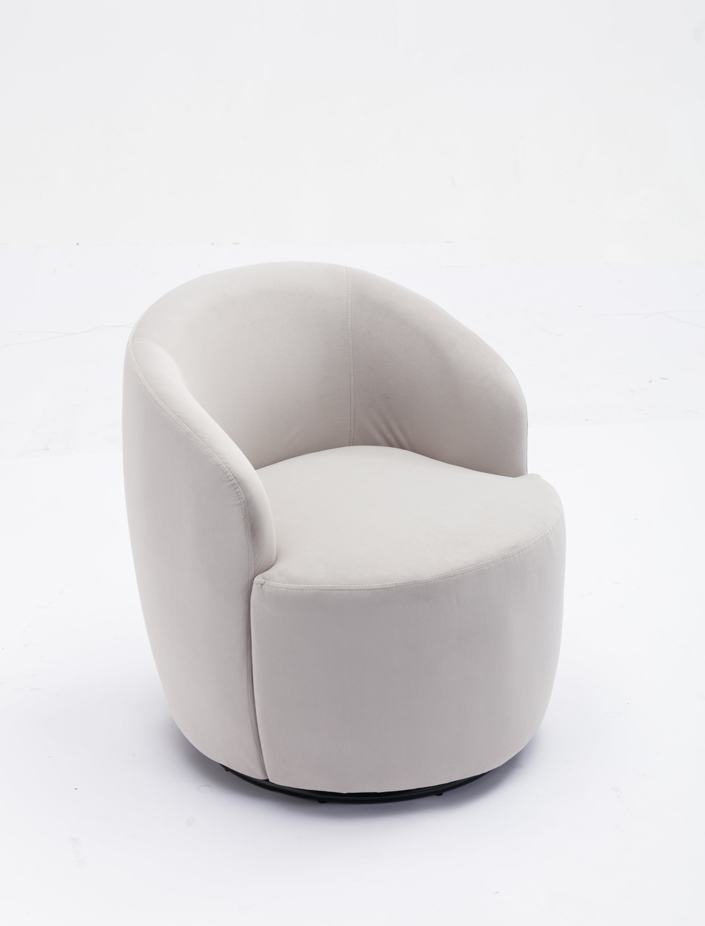Velvet Fabric Swivel Barrel Accent Chair