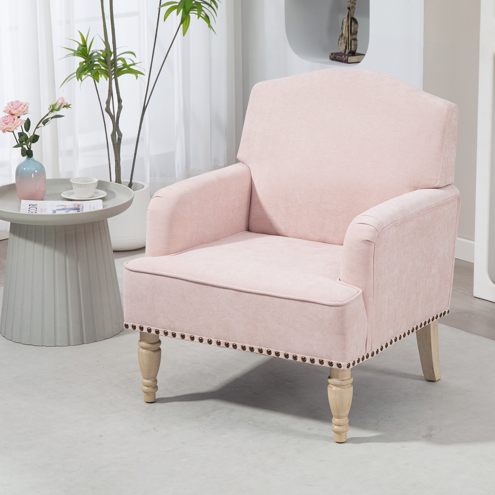Nailhead Trim Upholstered Accent Chair