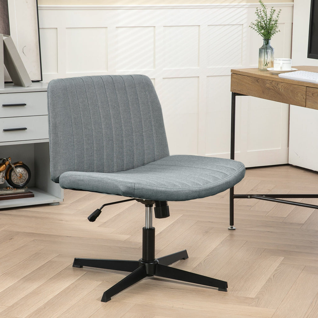 Wide Armless Office Desk Chair with Adjustable Height