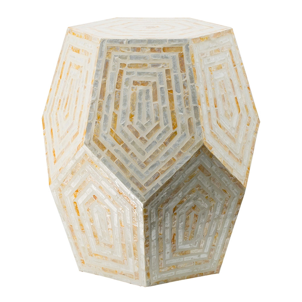 Hexagonal Capiz Side Table