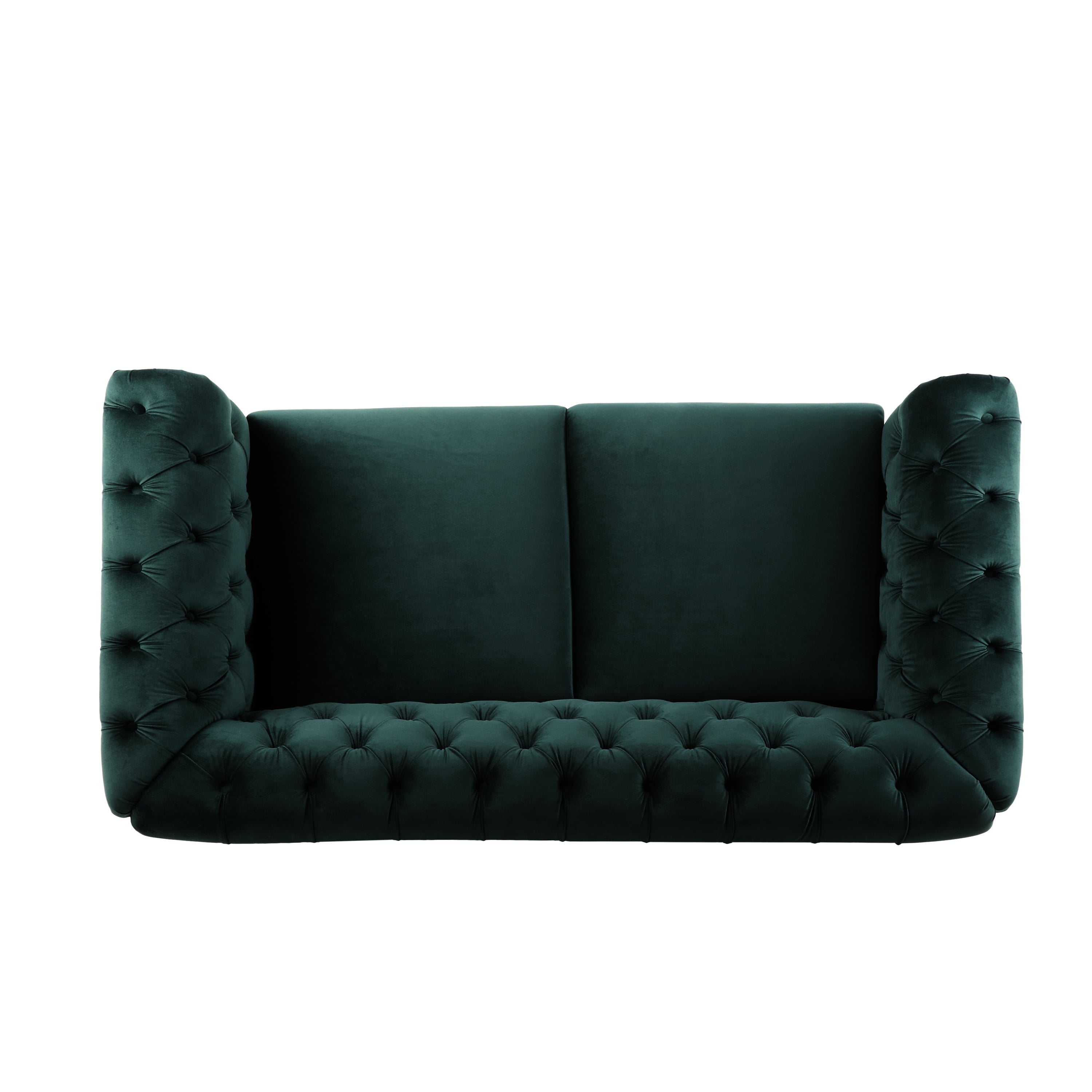 Velvet Rolled Arm Chesterfield Loveseat