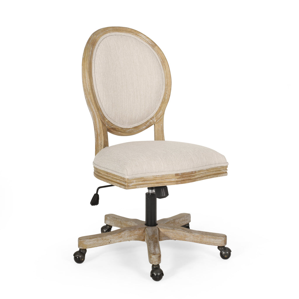 French Country Oval Back Swivel & Lift Office Chair