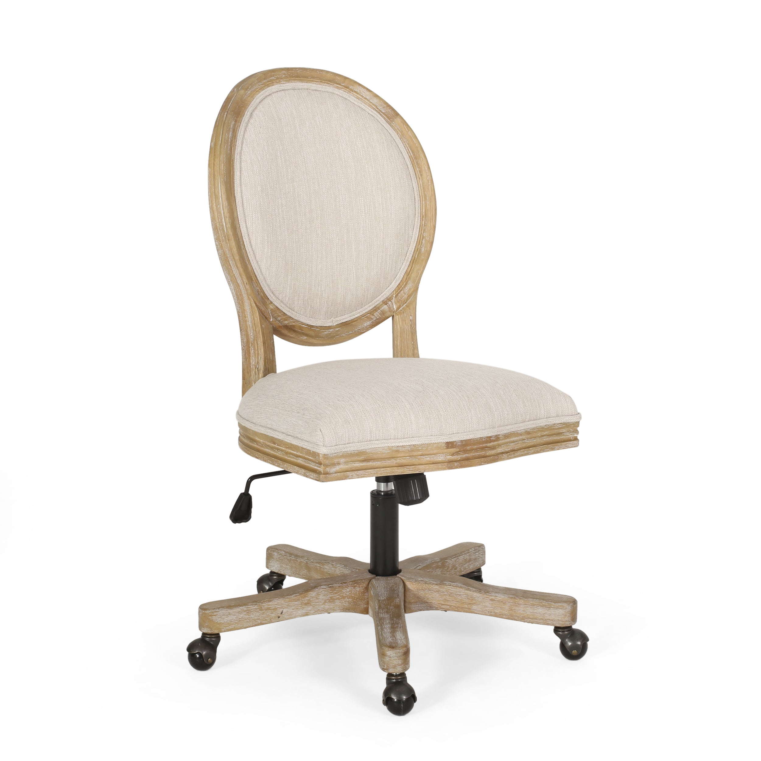 French Country Oval Back Swivel & Lift Office Chair