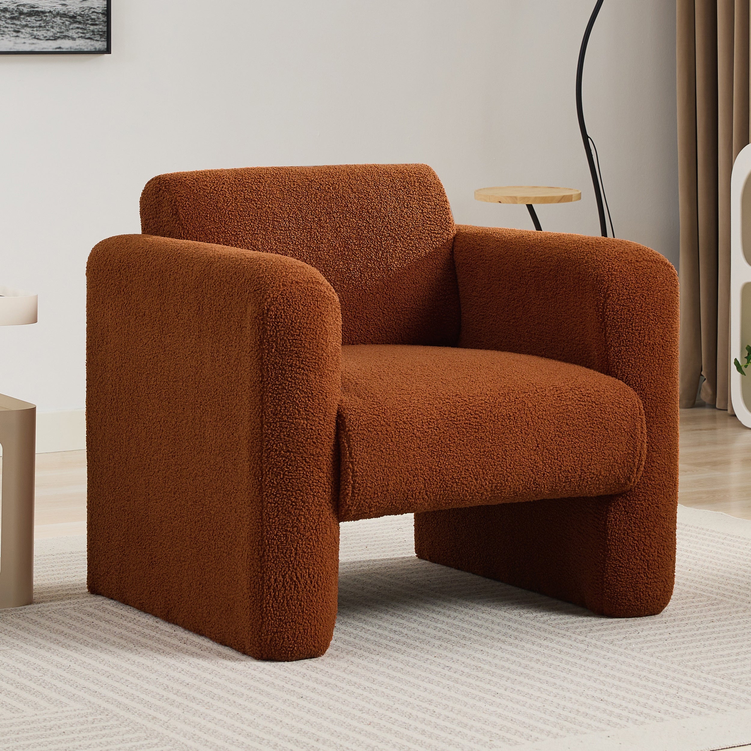 Marlowe Modern Sherpa Upholstered Comfy Reading Accent Chair