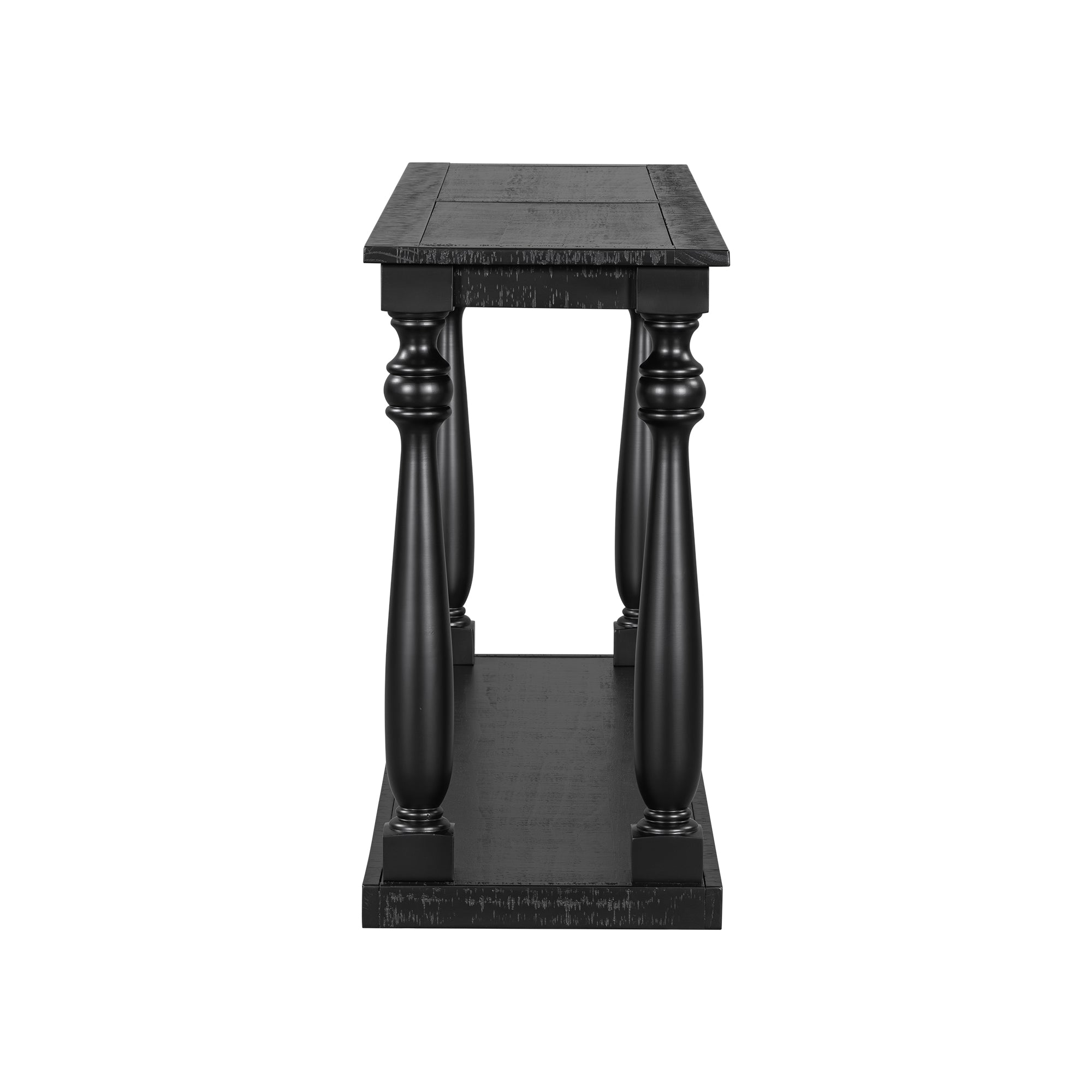 Farmhouse Turned-Leg Entryway Console Table with Bottom Shelf