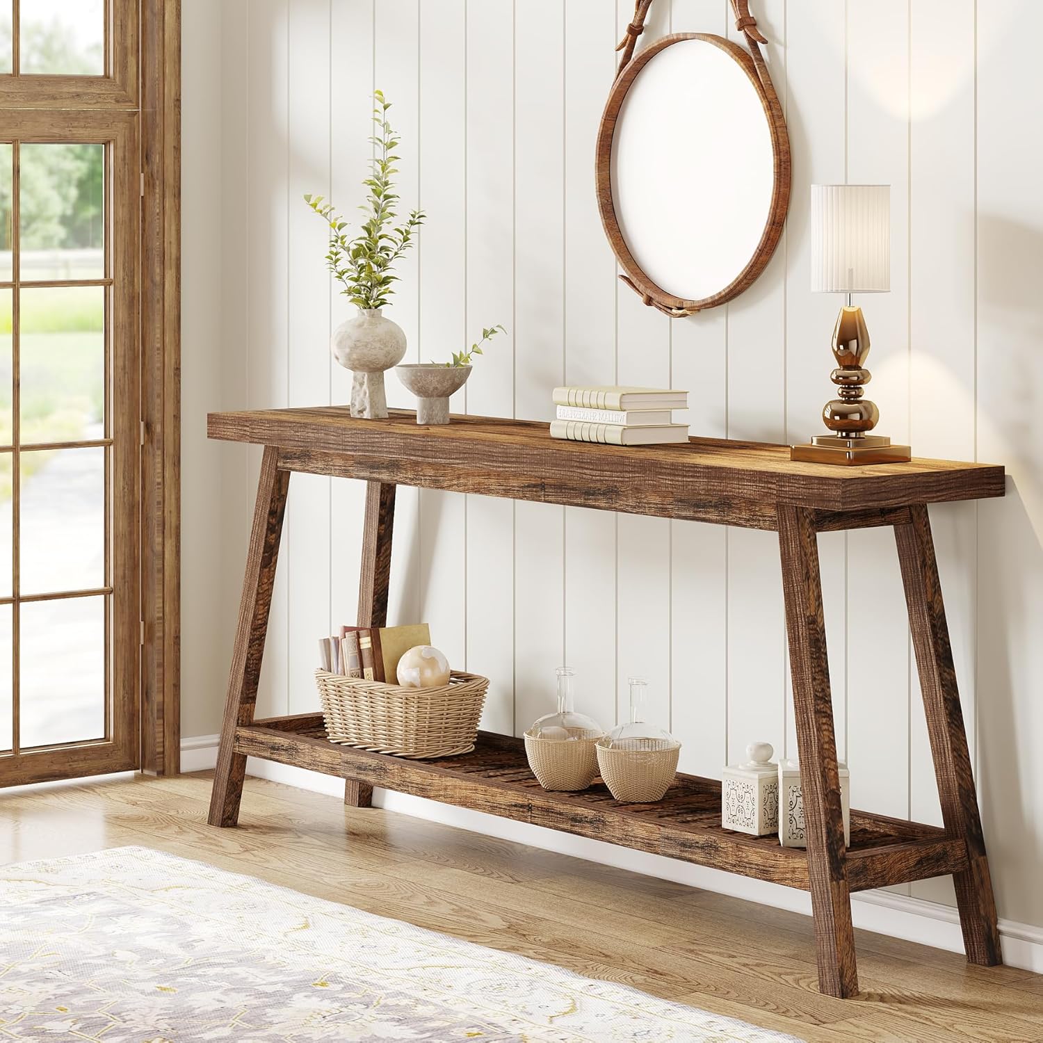 Marleton Solid Wood Modern Farmhouse Console Table
