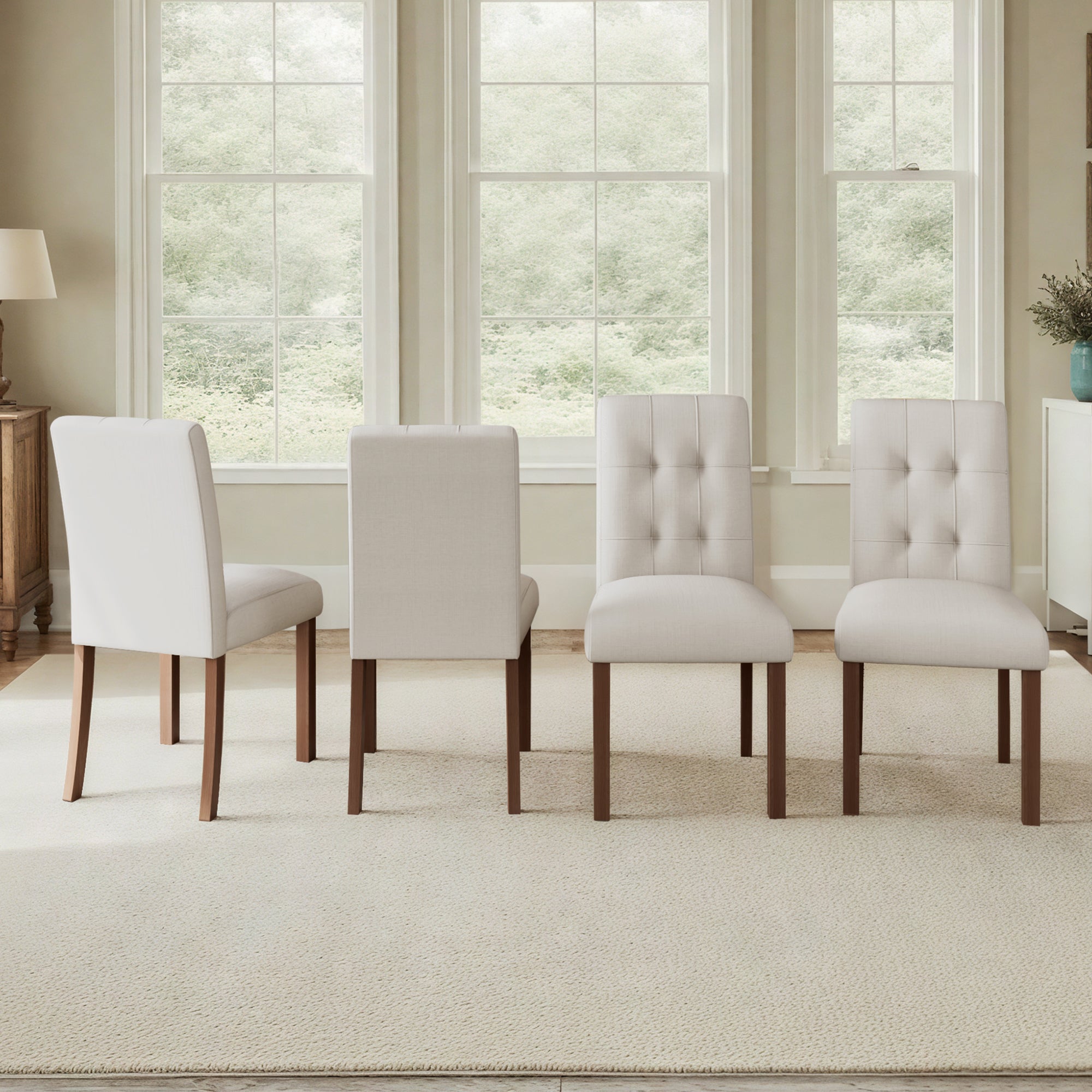 Franklin Tufted Upholstered Dining Chairs, Set of 4