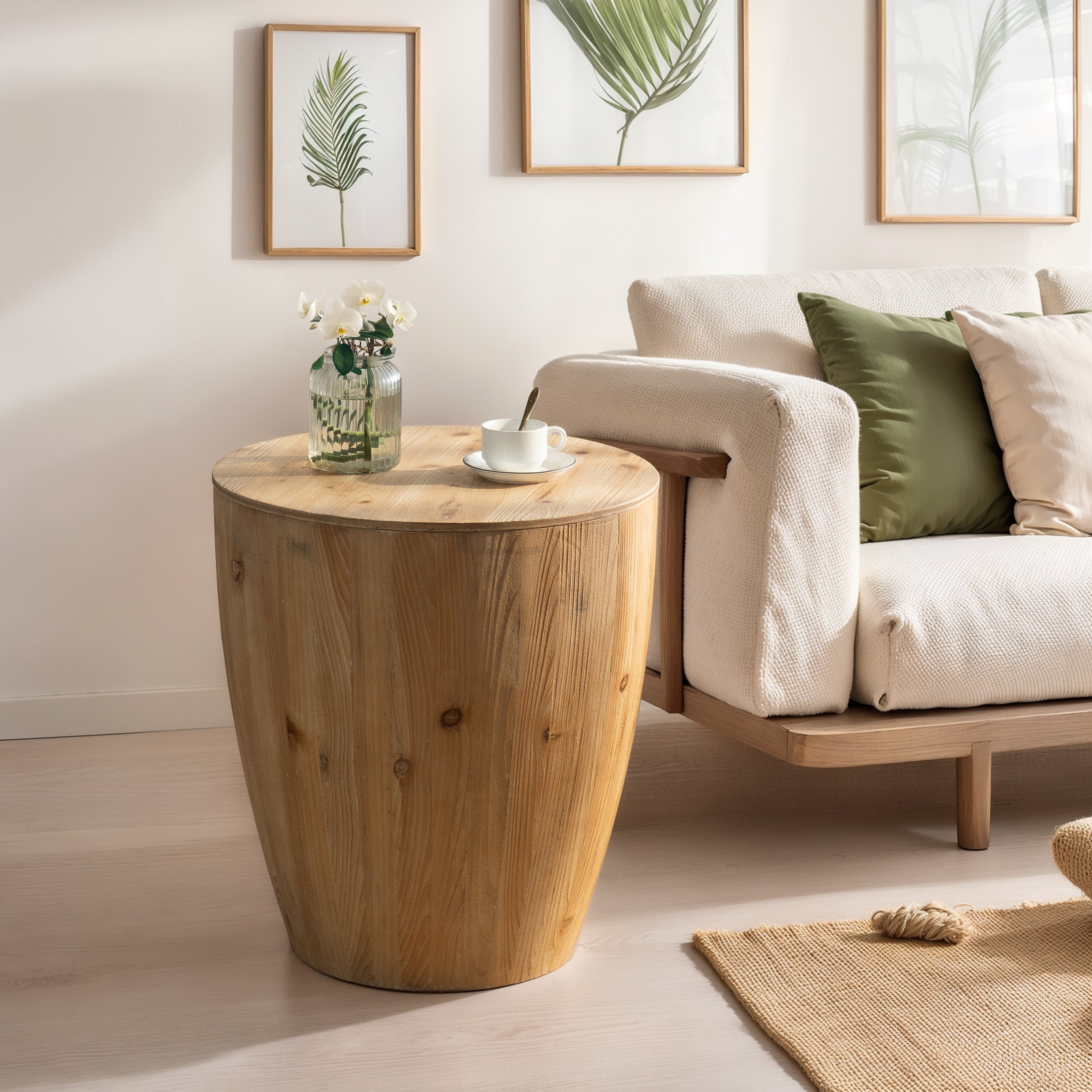 Bucket Shaped Drum Side Table