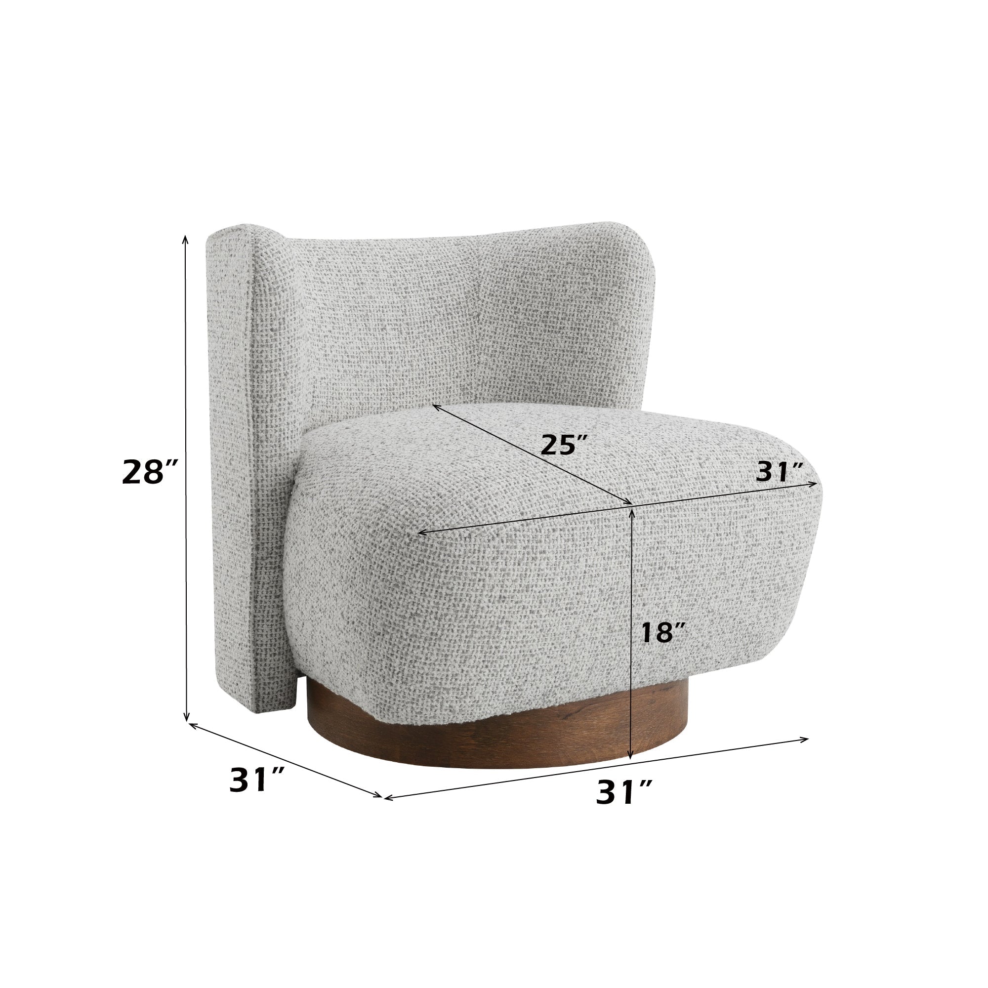 Lisa Gray Tweed Accent Chair