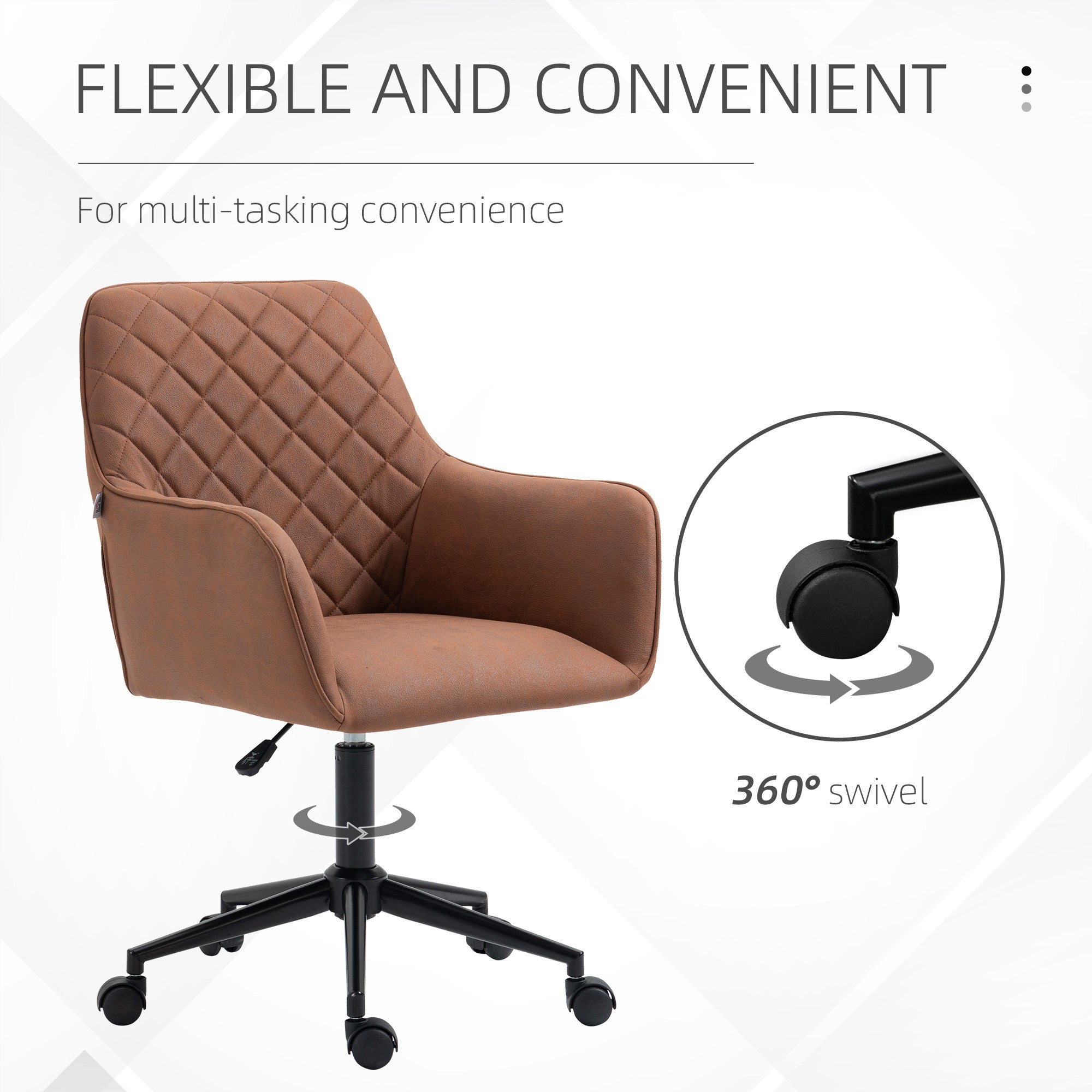 Diamond Home Office Swivel Desk Chair with Adjustable Height