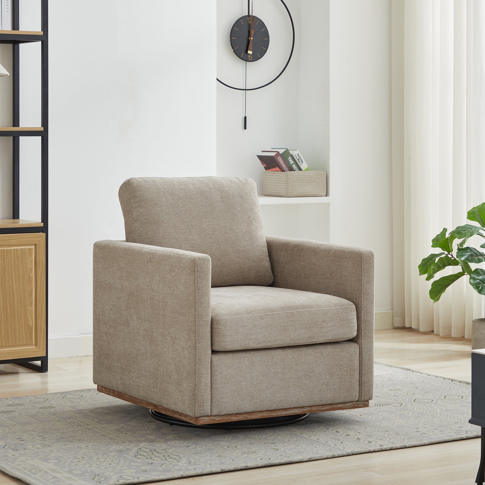 Modern Square Upholstered Swivel Accent Chair